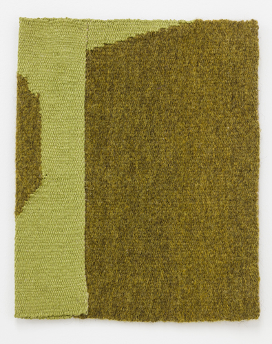 Helen Mirra Lichen-dyed yellow-green, light yellow-green 2015 (Wool & linen) Photo: Gerhard Kassner