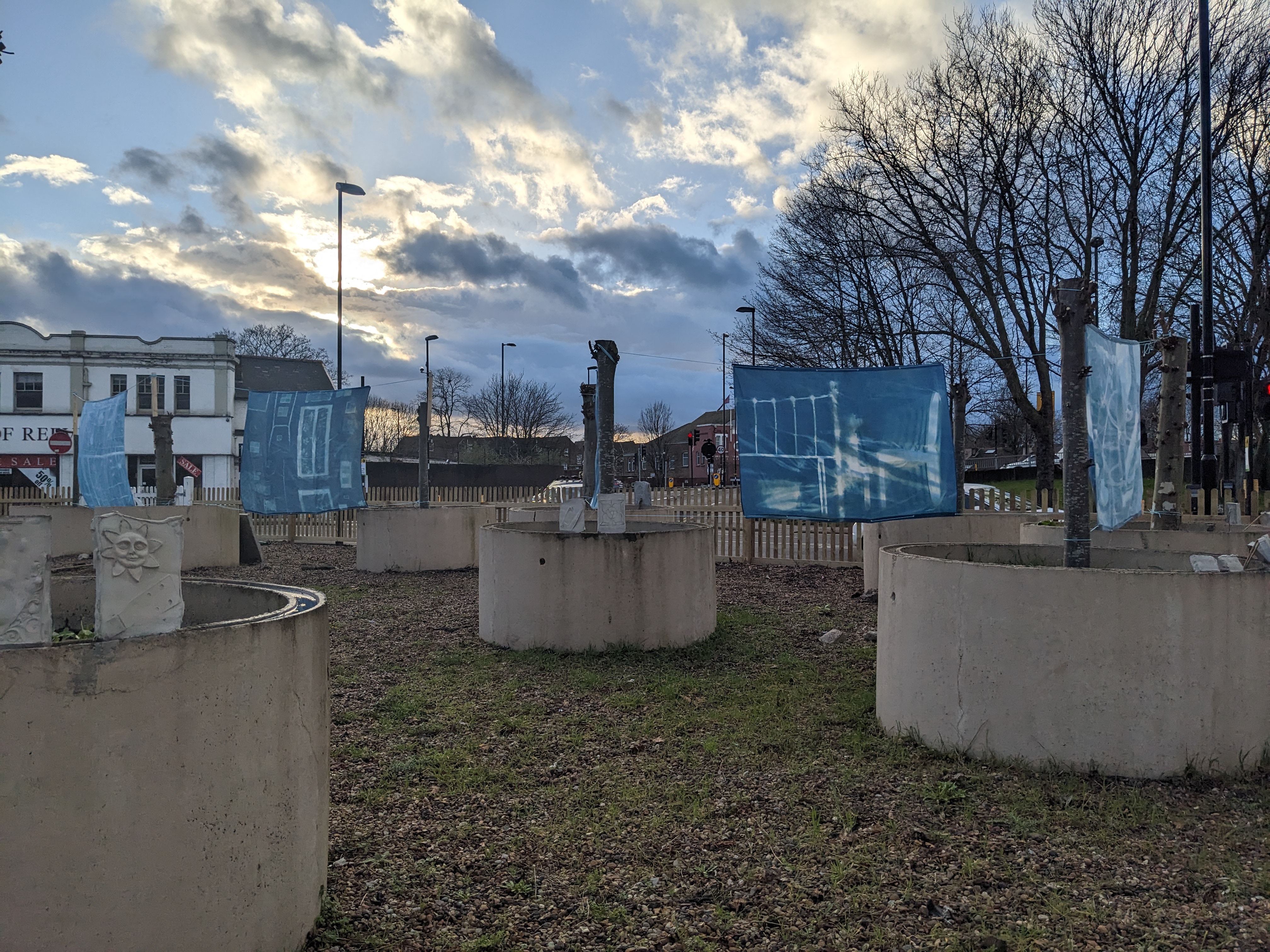 Business is Driven by Quarterly Results, co-created public art installation, Reeves Corner, Croydon, Desire Paths Commission, Turf Projects 2023 - 2024