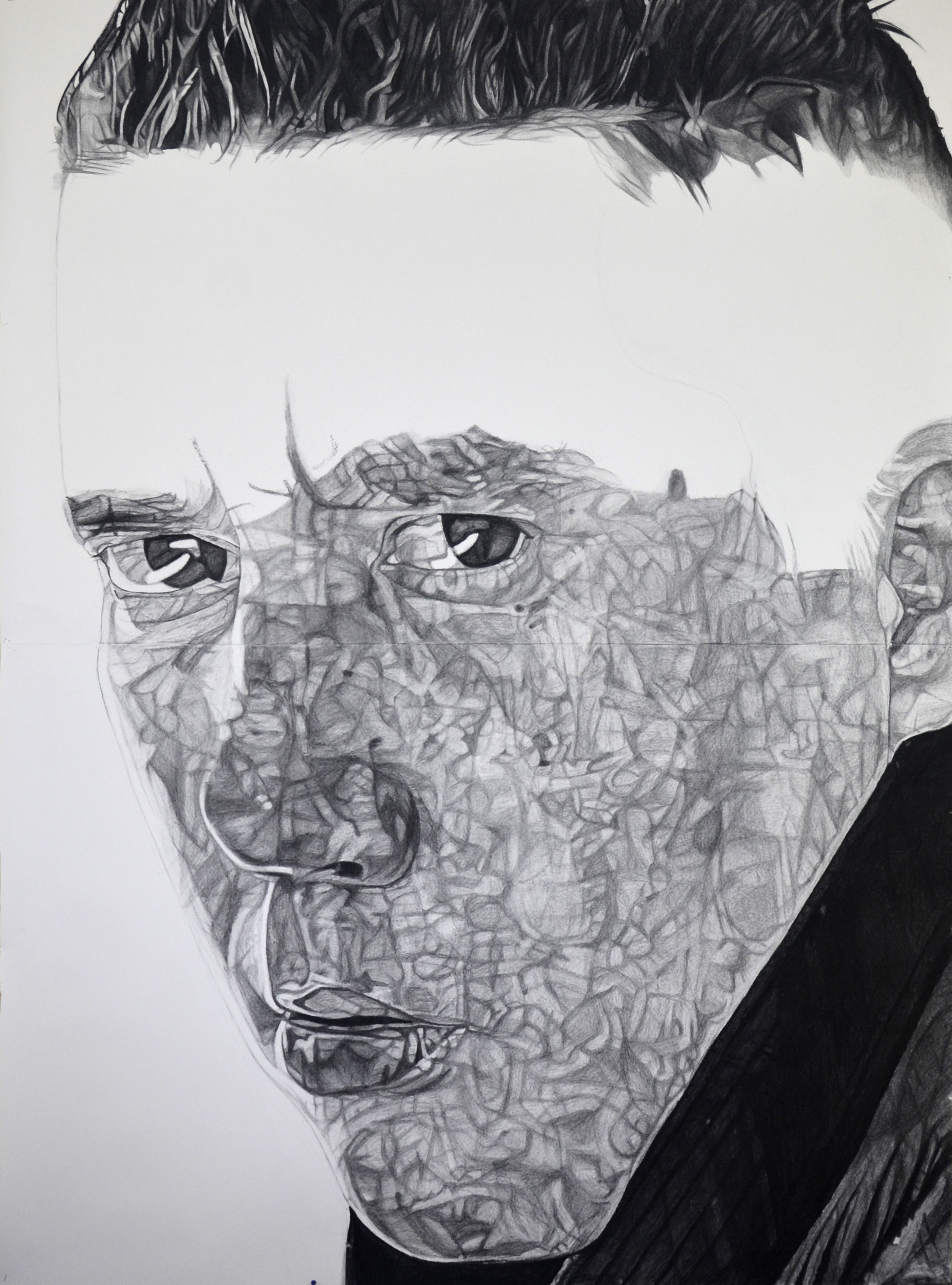 "Bão", 2023. Charcoal on paper, 250 x 185 cm