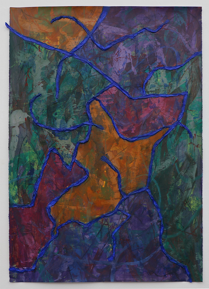 AlludedAcrylic, Pastels, and String on Paper 30x44"