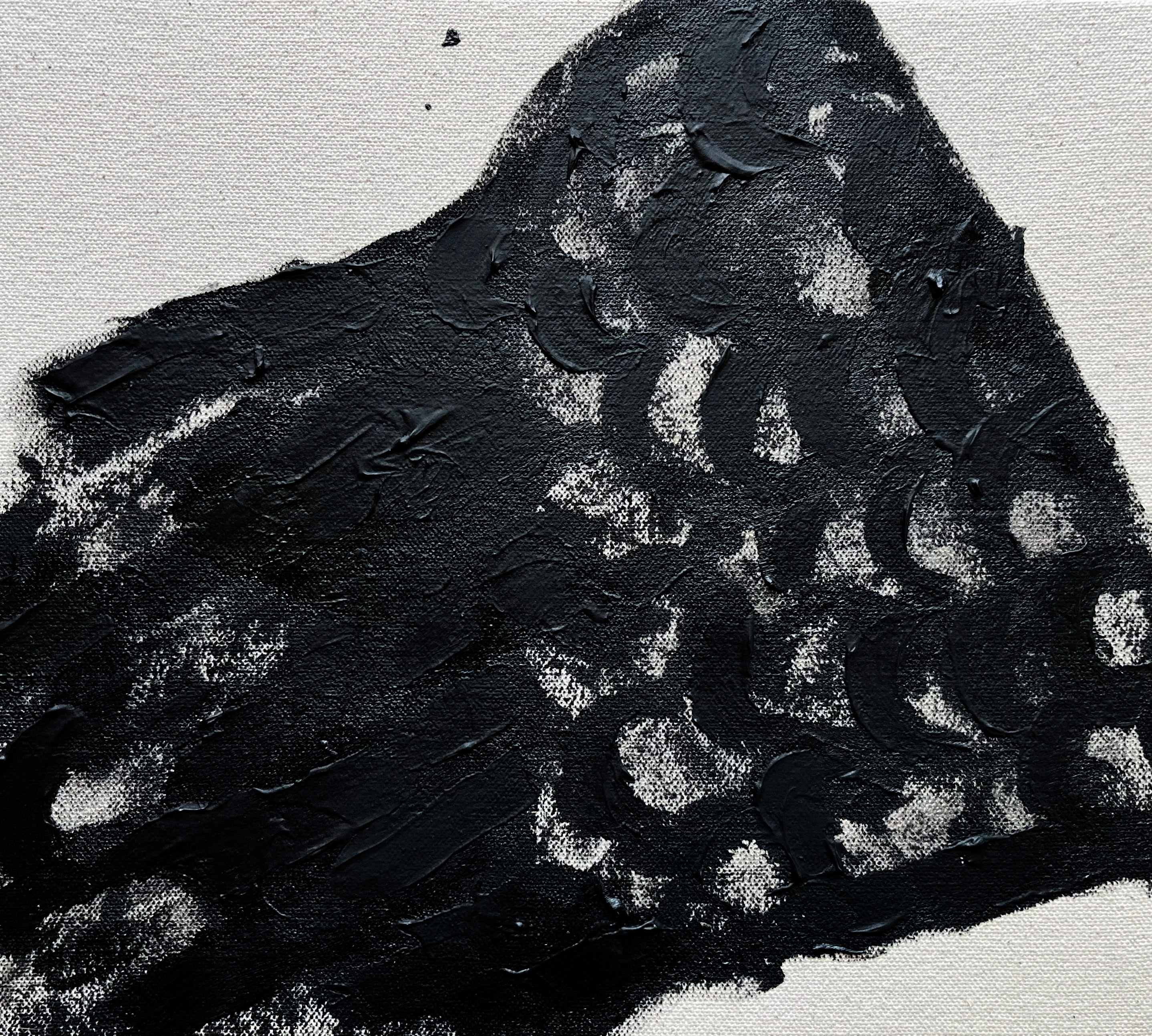 Wing No. 2 (2023), acrylic and Casein paint on raw canvas. 8 x 10 inches.