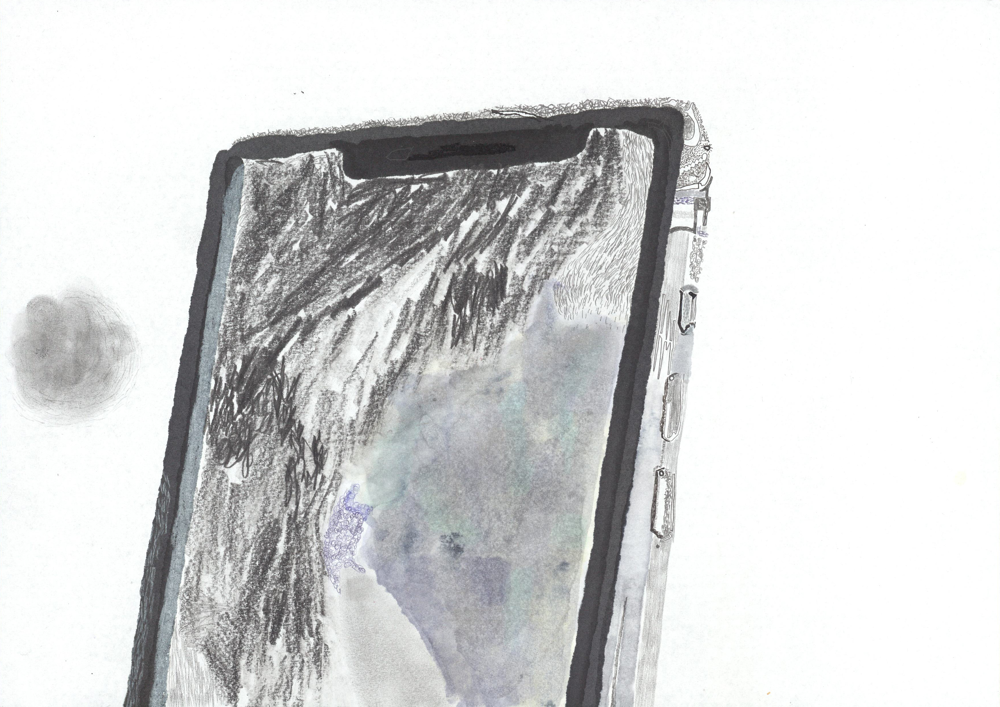 jindujun, pencil, marker on paper, 30 x 21 cm, 2019