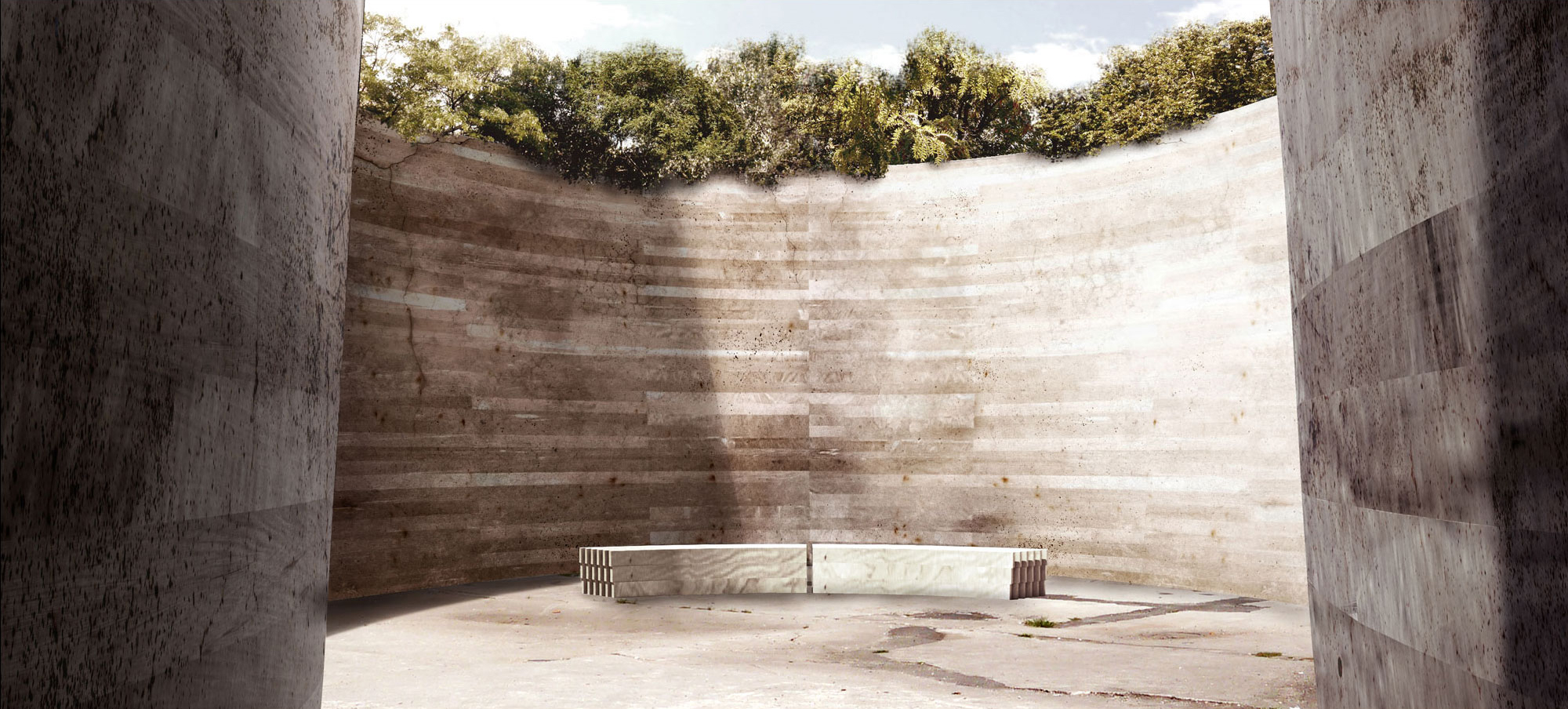 The interior space begins to show signs of aging; it is isolated and welcoming