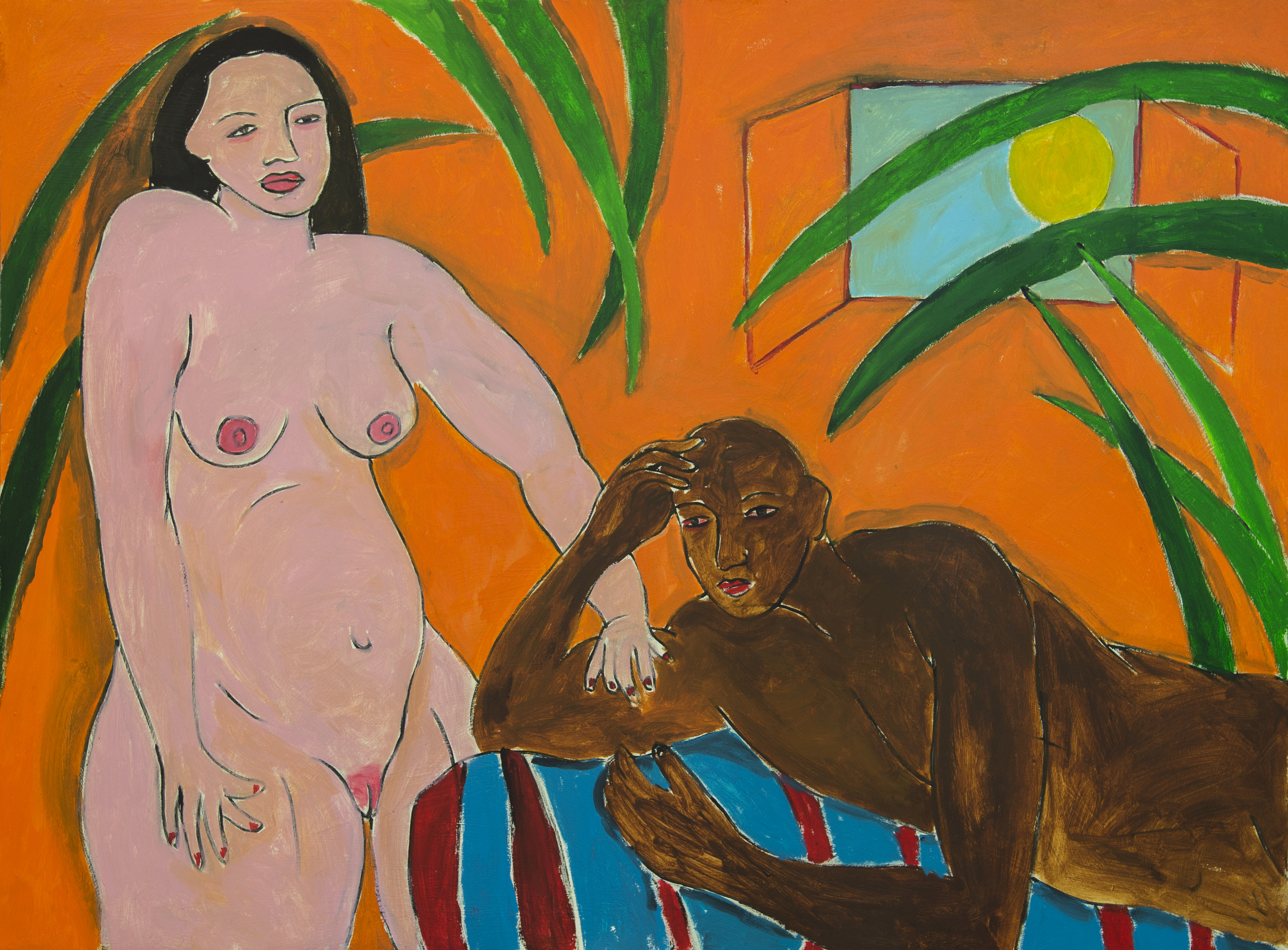 'Woman with a Man' 100x150cm Acrylic on Canvas