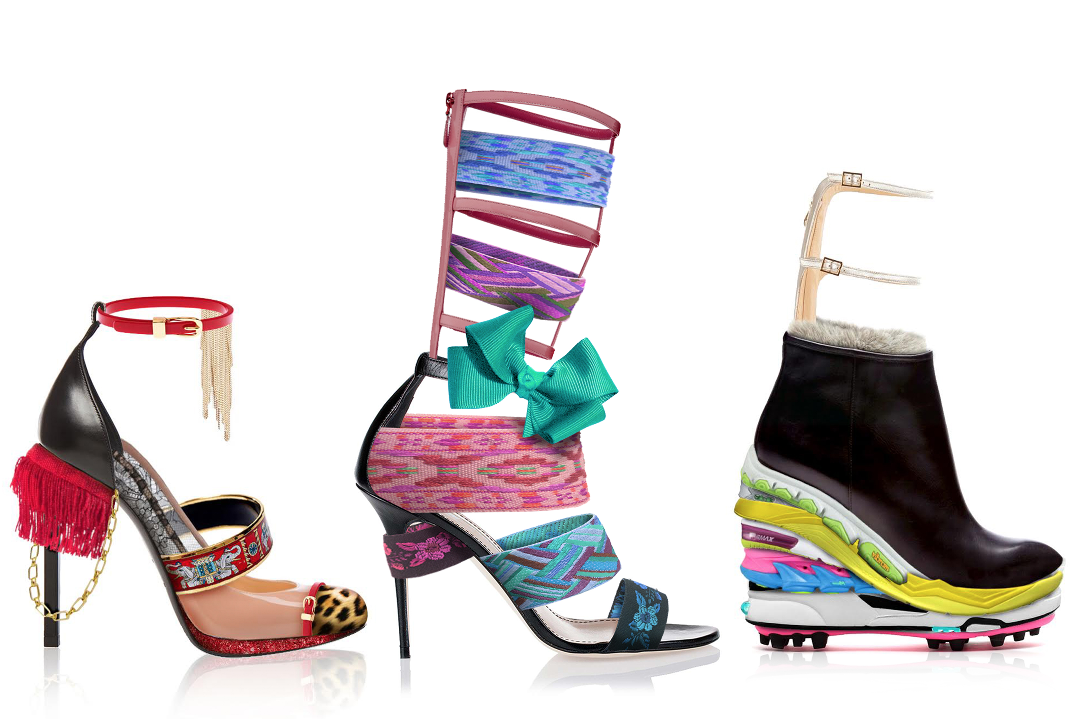  Photoshop Collages aka Shoe Frankensteins with images borrowed from the internet (a wide range of brands and sources) plus photographs taken by me.