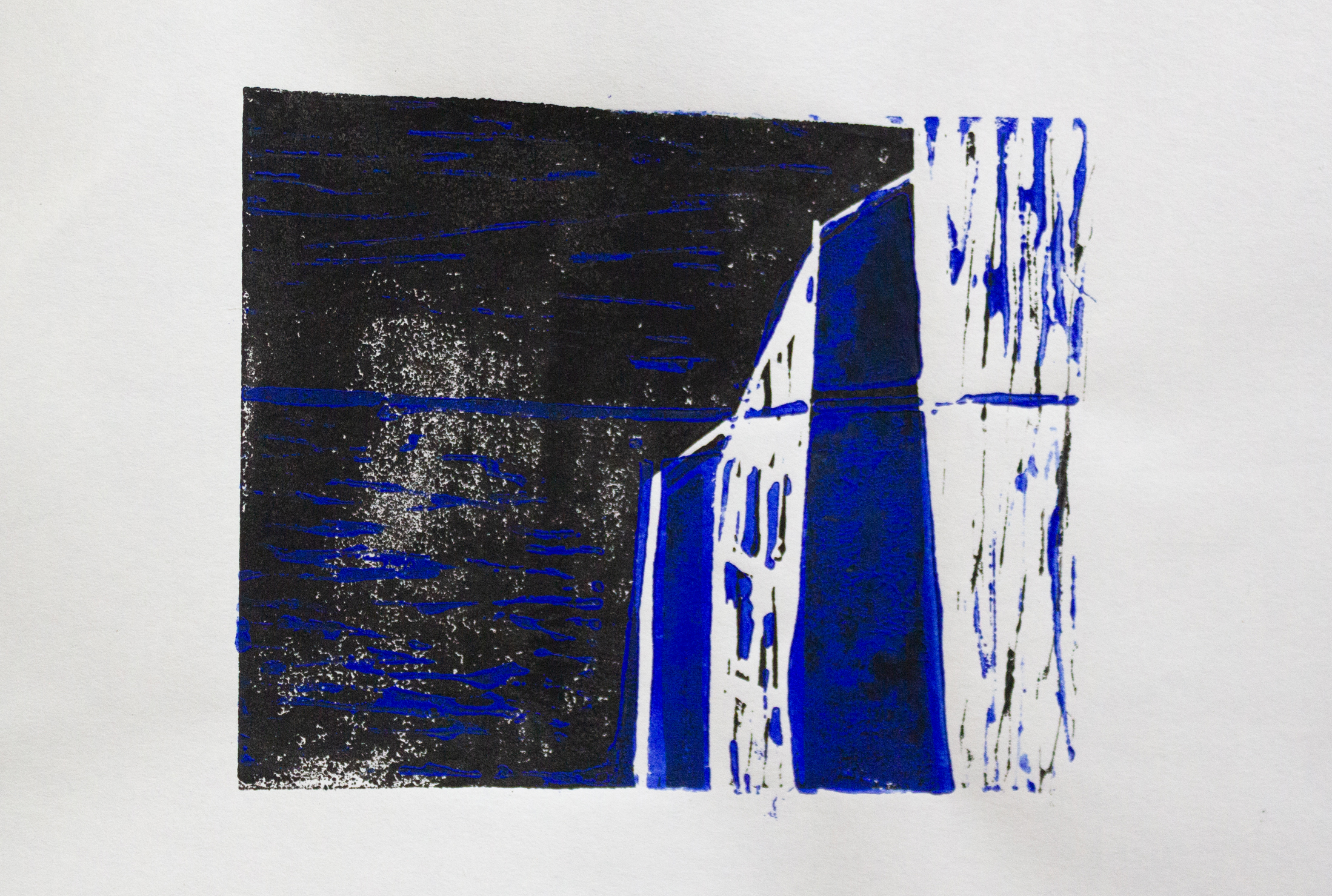 Facades, colour lino-cut 3/20, 2021, 10,5x13cm