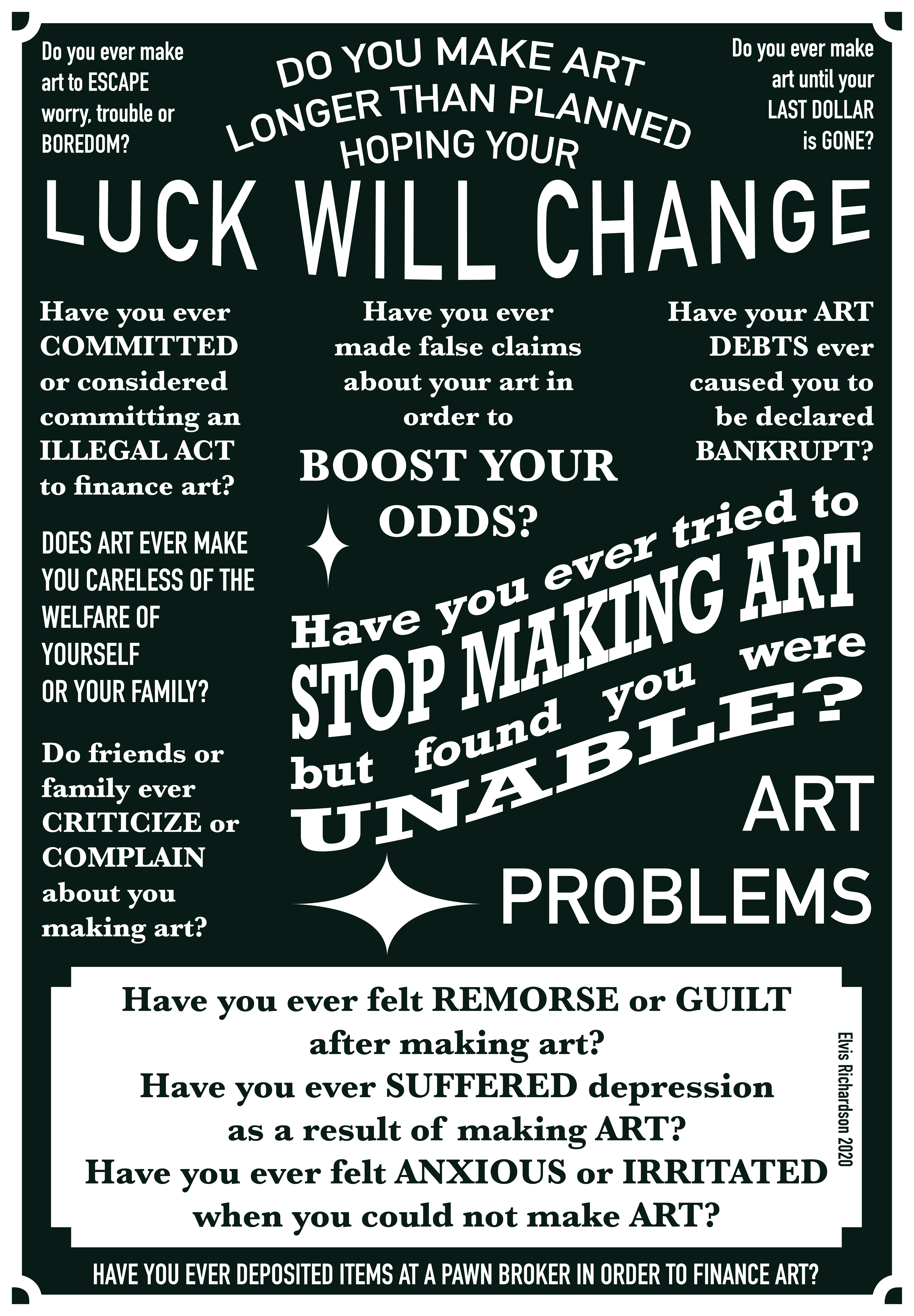 Art Problems 2020 Silk Screen Print on Calico 50x70mm