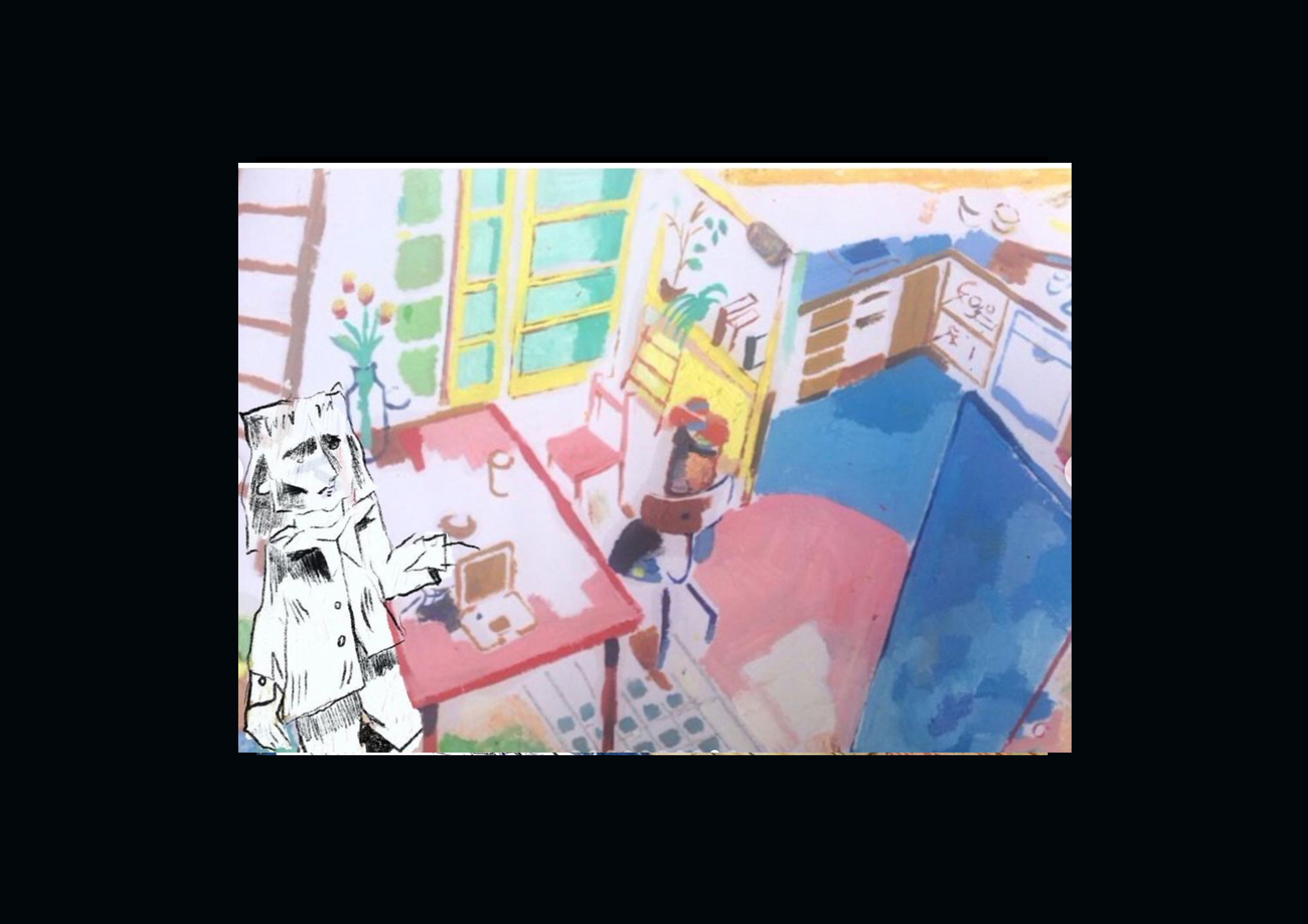 Depressed dude in kitchen