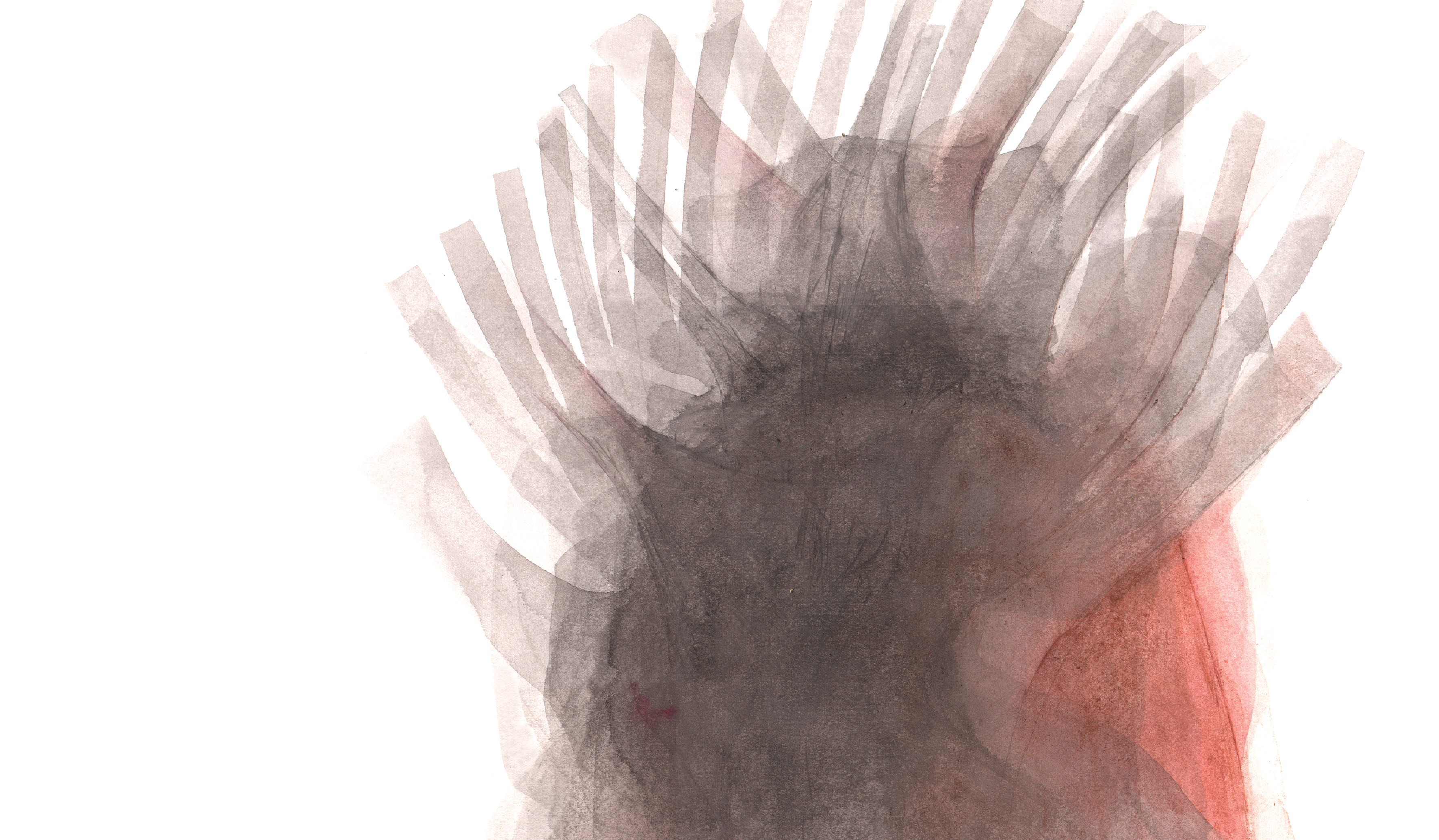 Chest Pulse; #60, Detail, 2020, Acrylic on Paper, 38x28 cm.