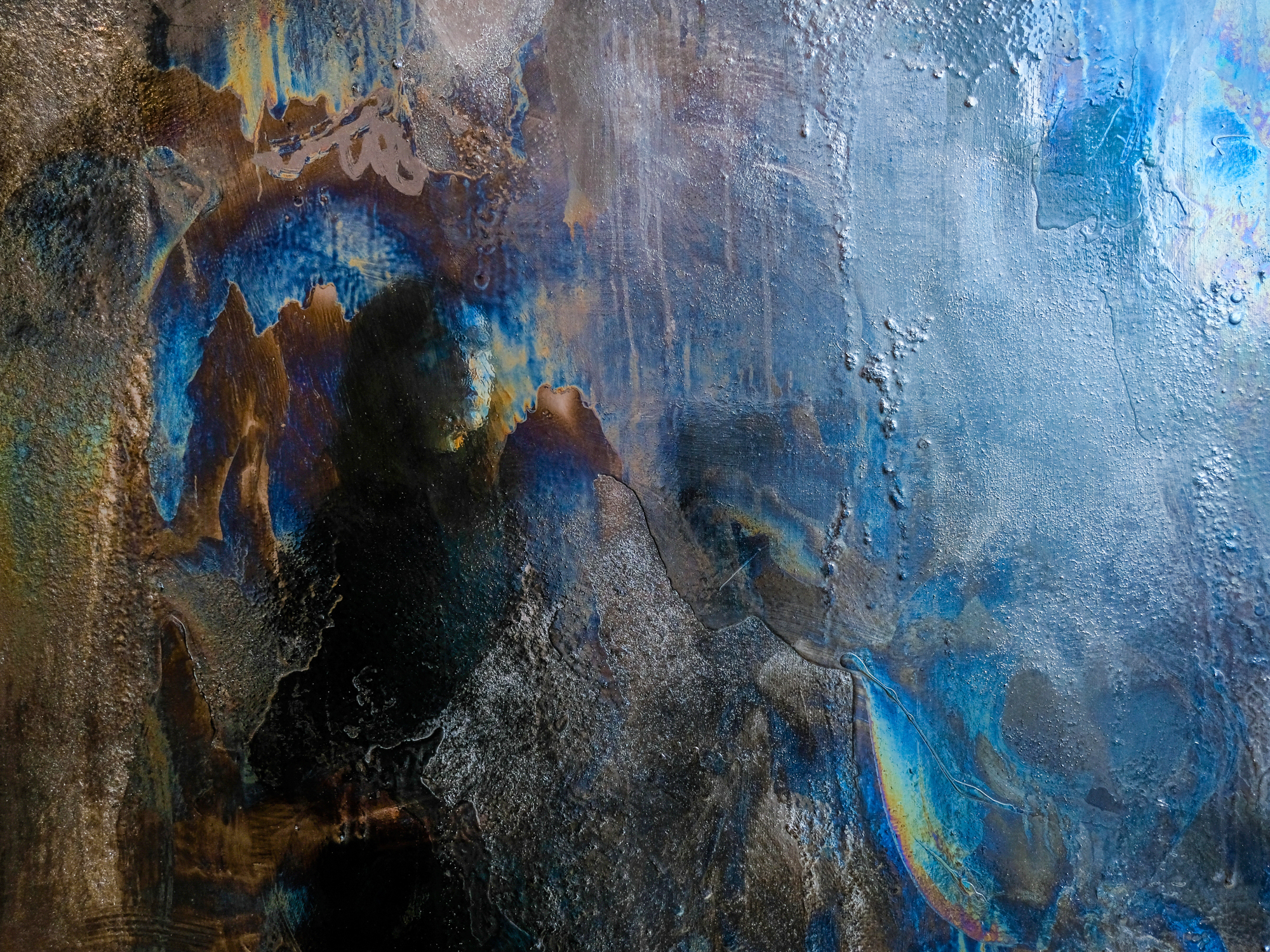 'At the Mountains of Madness' from the Structural Colour Paintings by Laura Lowe