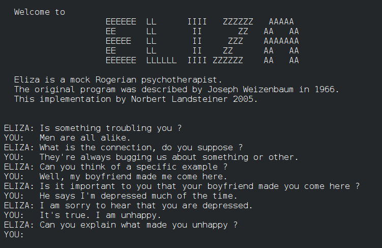 Image 1: A conversation with the ELIZA chatbot.From Wikimedia Commons