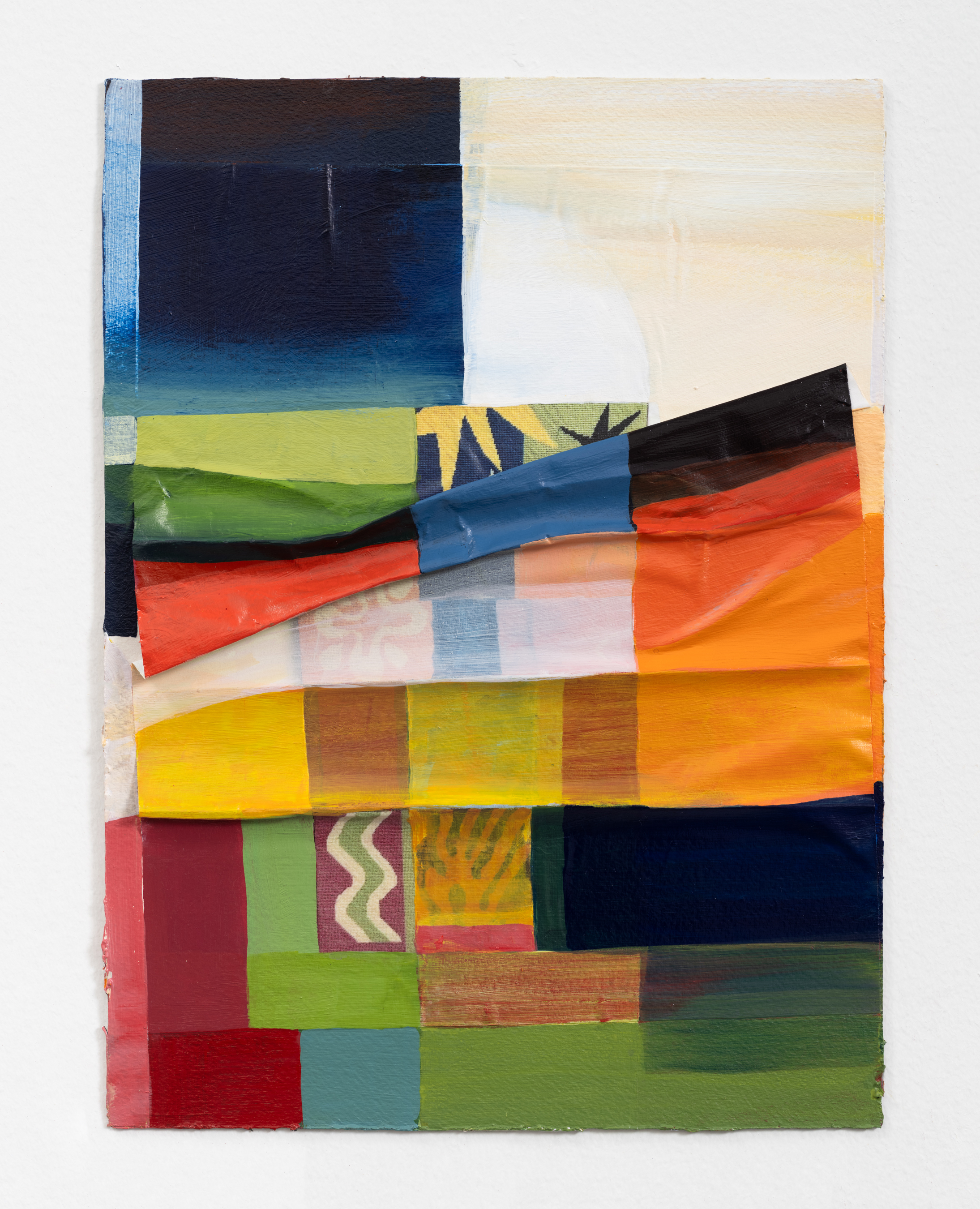 Untitled (Grandma&rsquo;s Embroidered Nuit de No&euml;l), 2025, 12 x 9 in, Acrylic on printed photograph on Arches paper