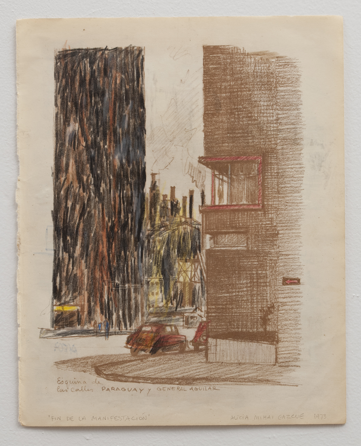 Collage, and graphite on paper. 12” x 9”