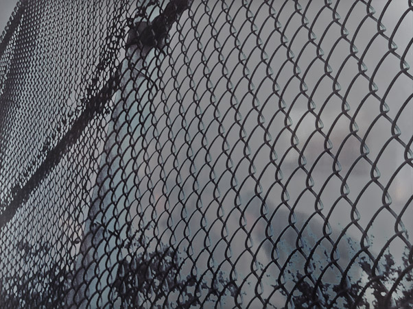 Chain Link 3, 34 x 45. Latex Ink on Silver Vinyl on Dibond.