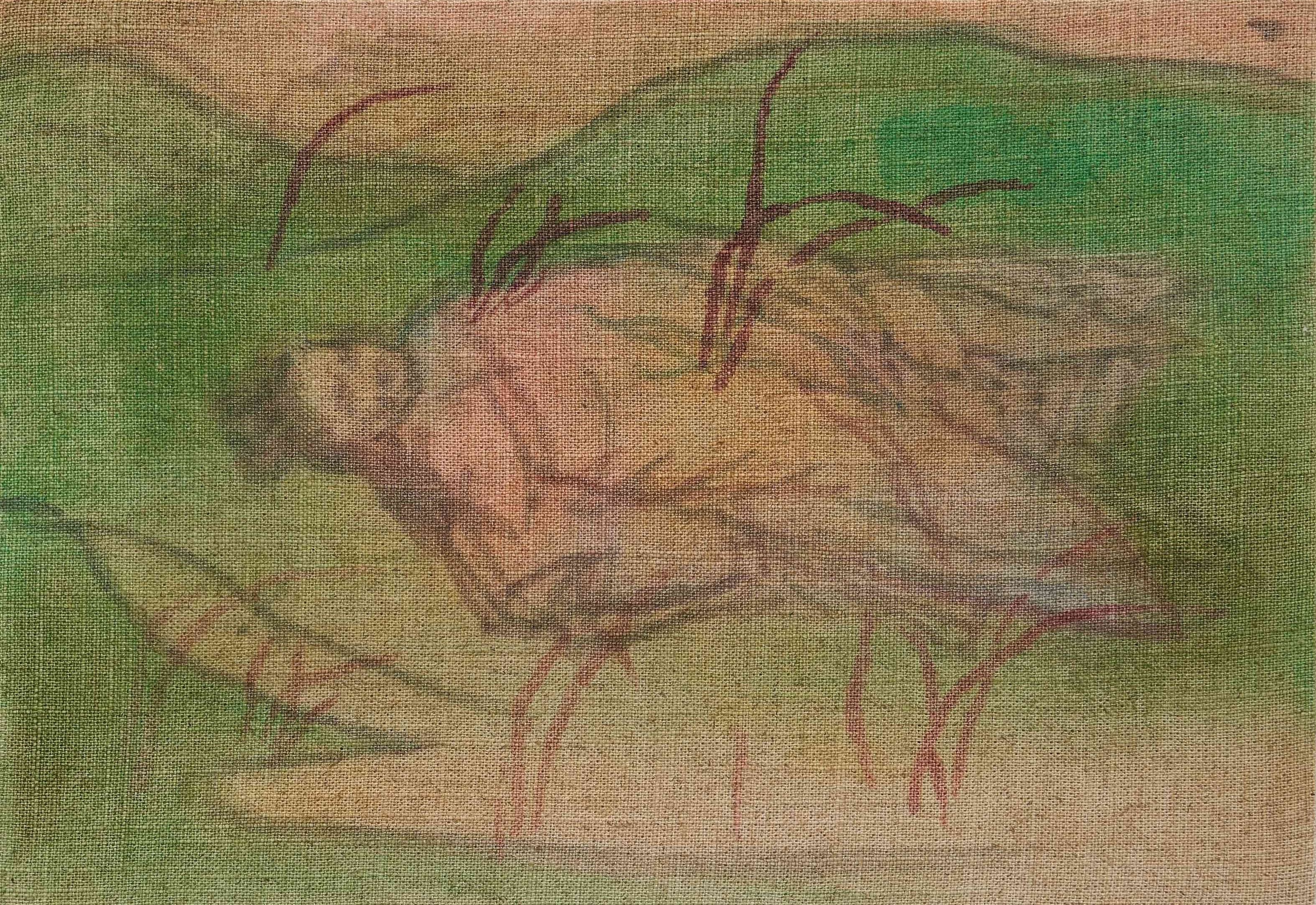 태평녀 Carefree Women_2024_리넨에 수채, 유채_24x35cm 