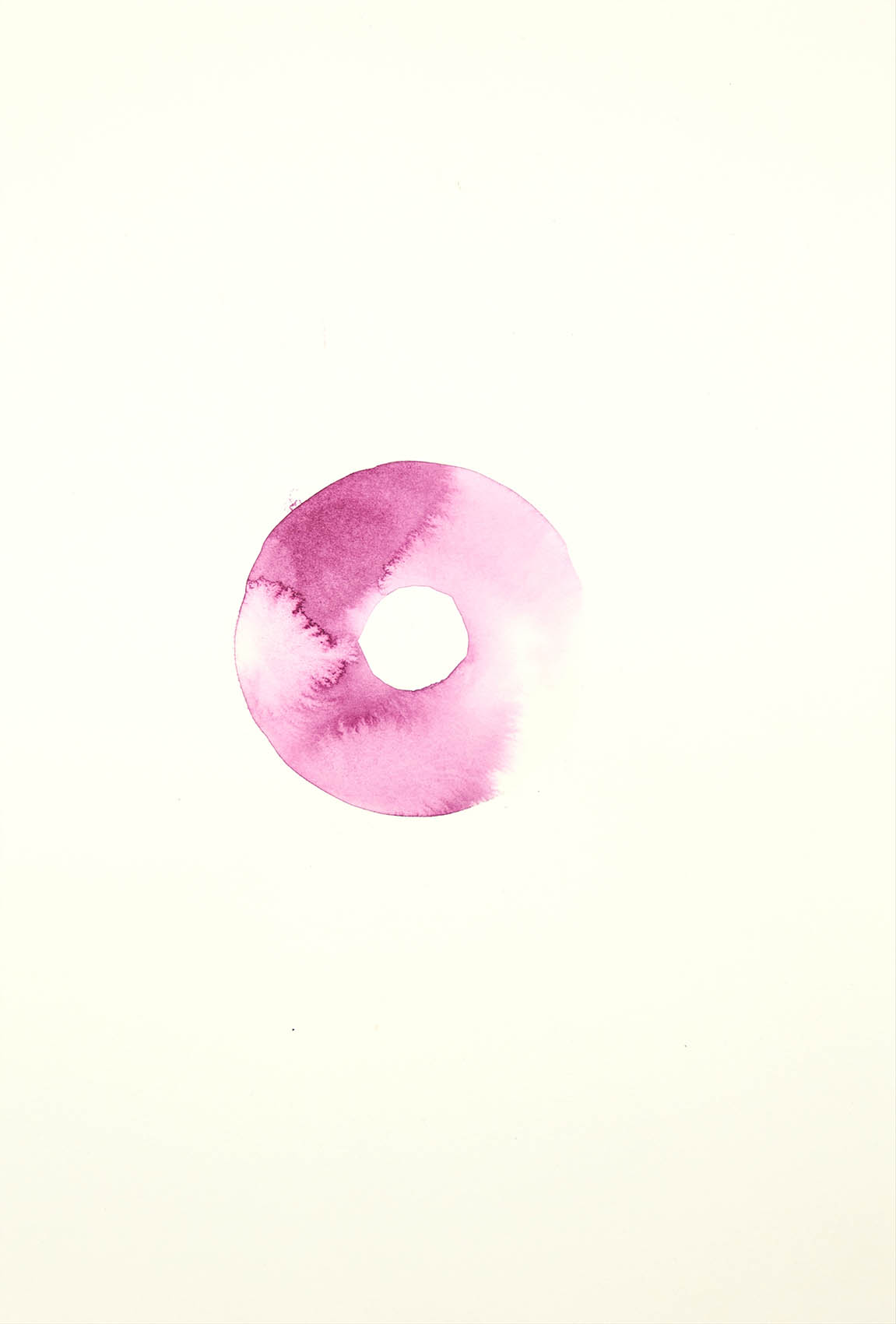 Série Rose pluieSérie Rose pluie, 2023 encre et eau du lac de l'Ouest sur papier, 40 x 30 cm