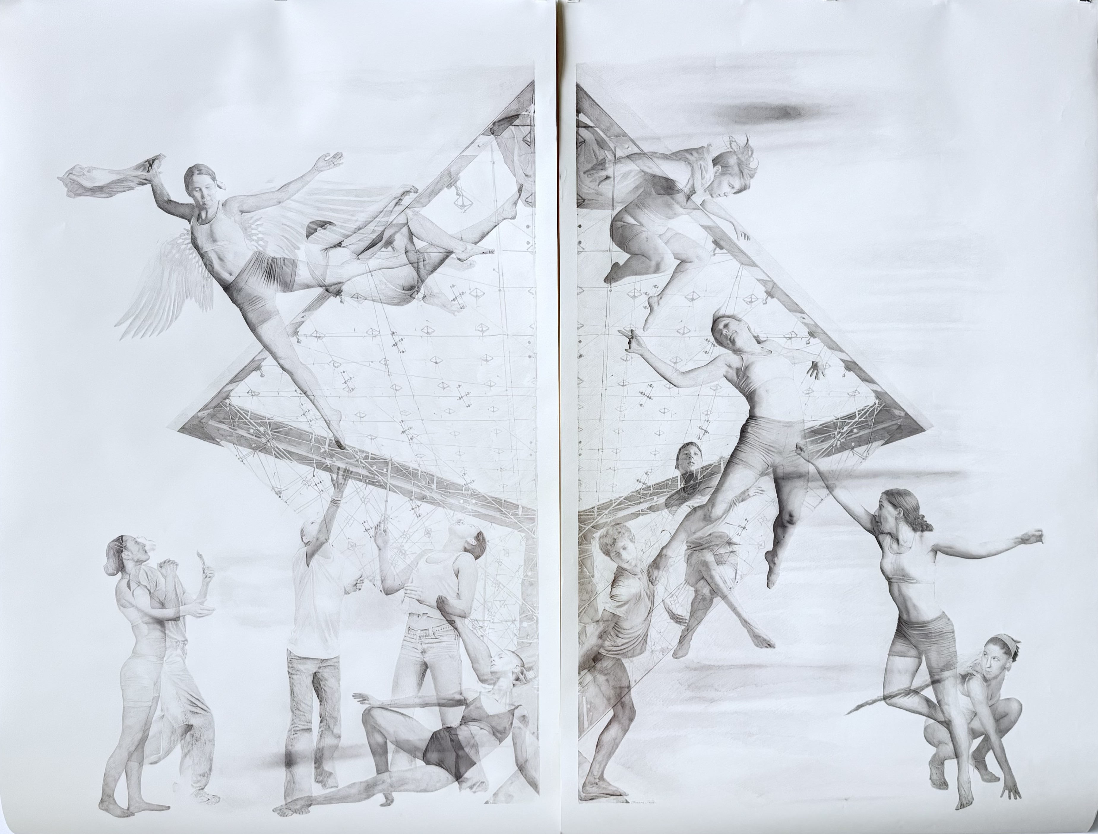 Othman Taleb, Humana Conditio, 90x145cm x2, 2025
