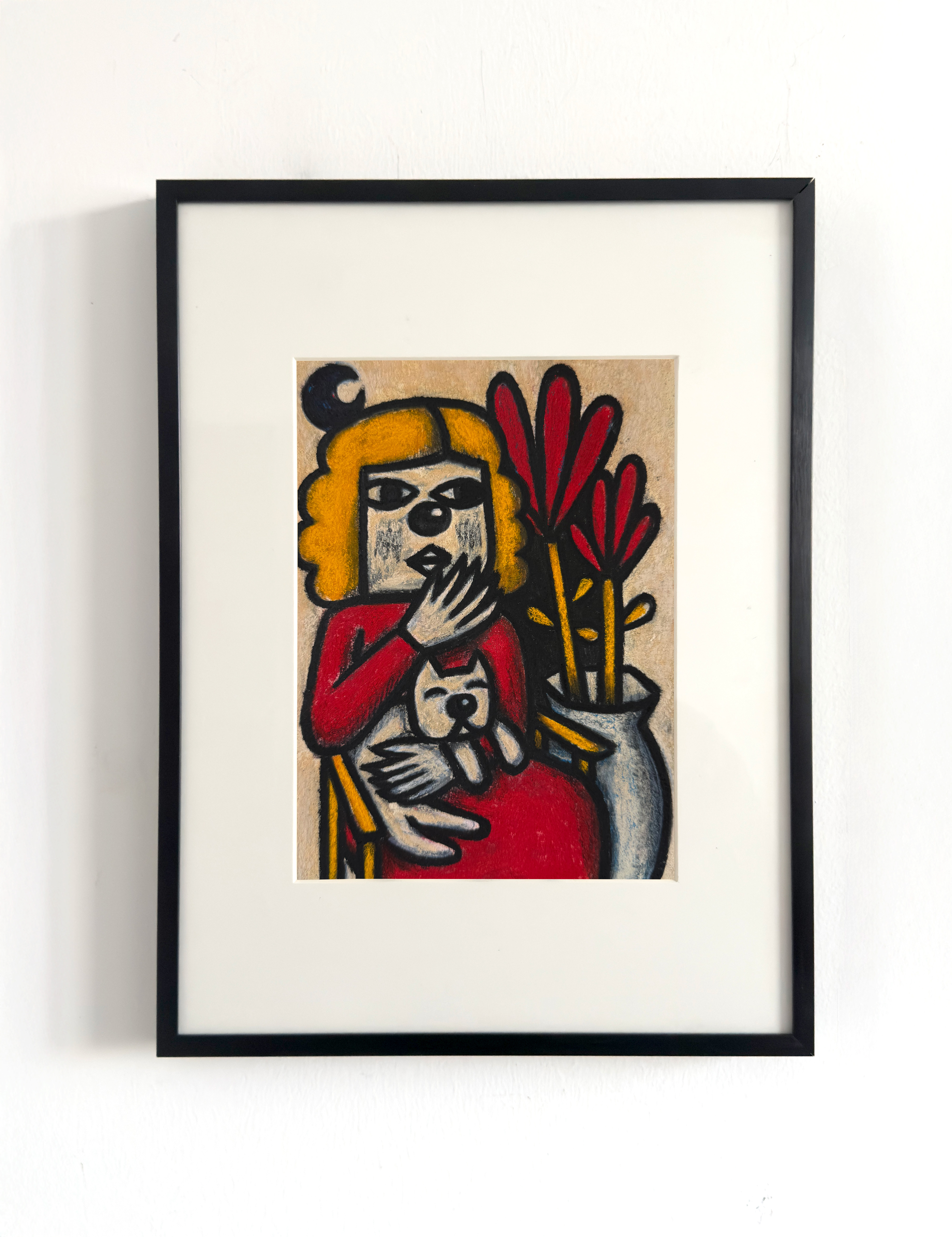 BLACK MOON, WHITE DOG, RED DRESSWORK ON PAPERSOLD