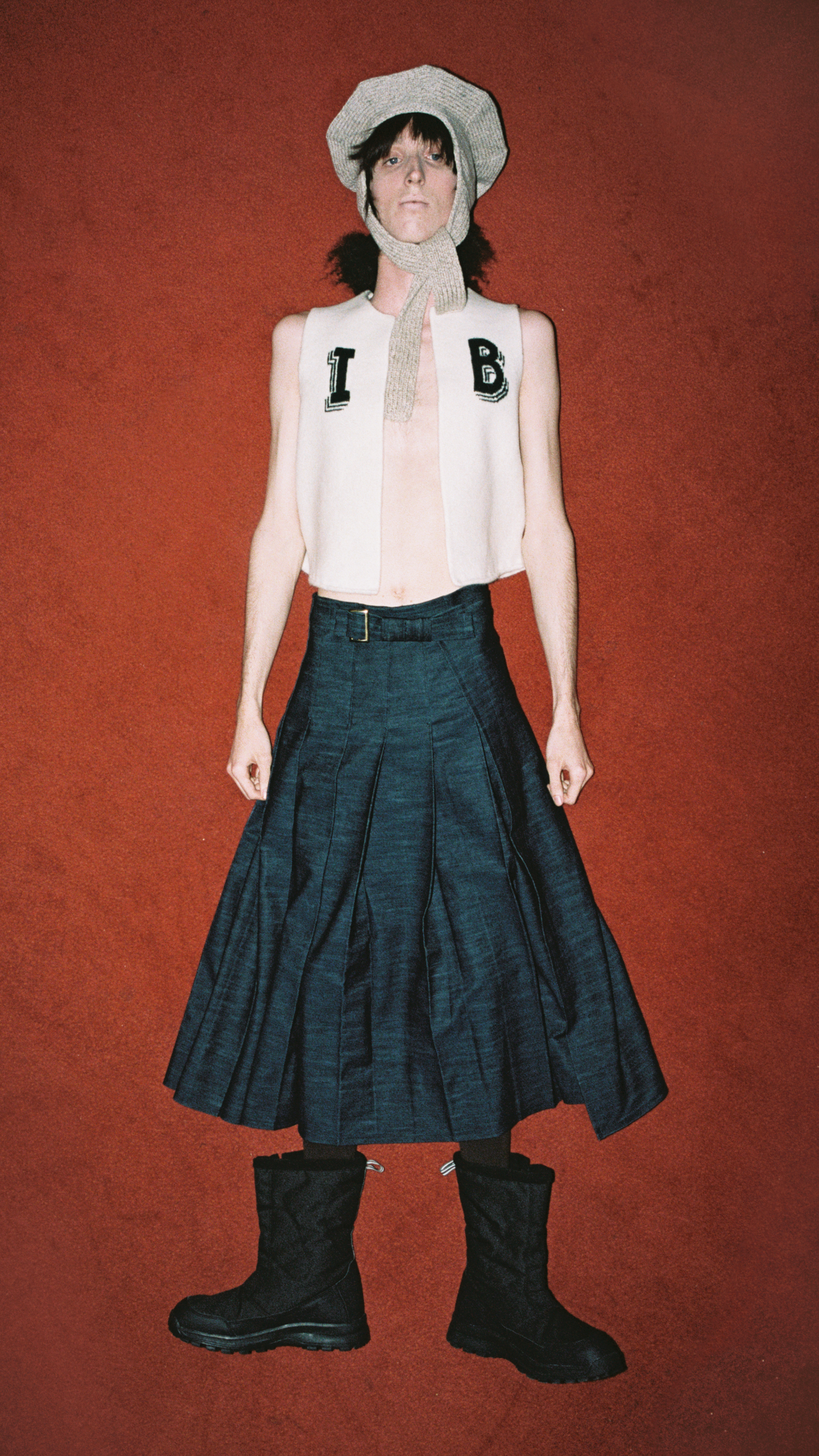 Initials Waistcoat in ecru lambswool. Photography by Inez de Rijke.