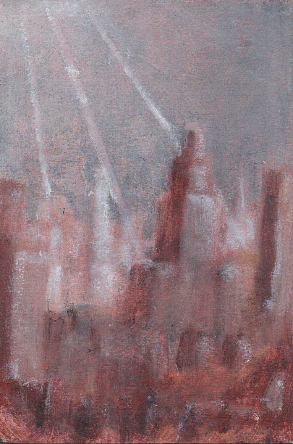 David C. Kane, Mystery No. 25, Rays, oil on panel, 6 x 4 inches, 2019, $500