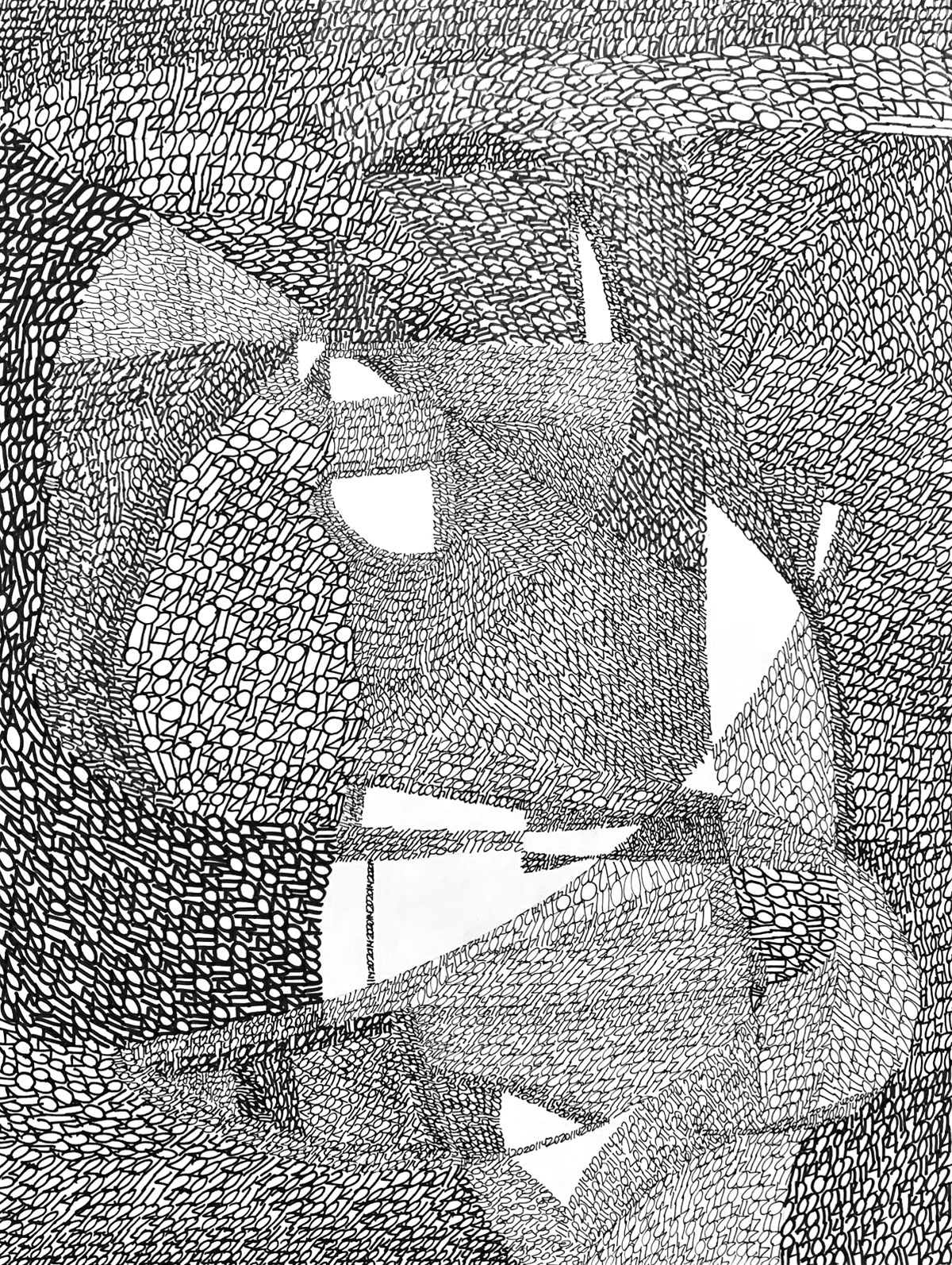 4/38 — BANAL DEJA VU  Archival ink on Bristol, 9" x 12" (2020 works).2010-ongoing.