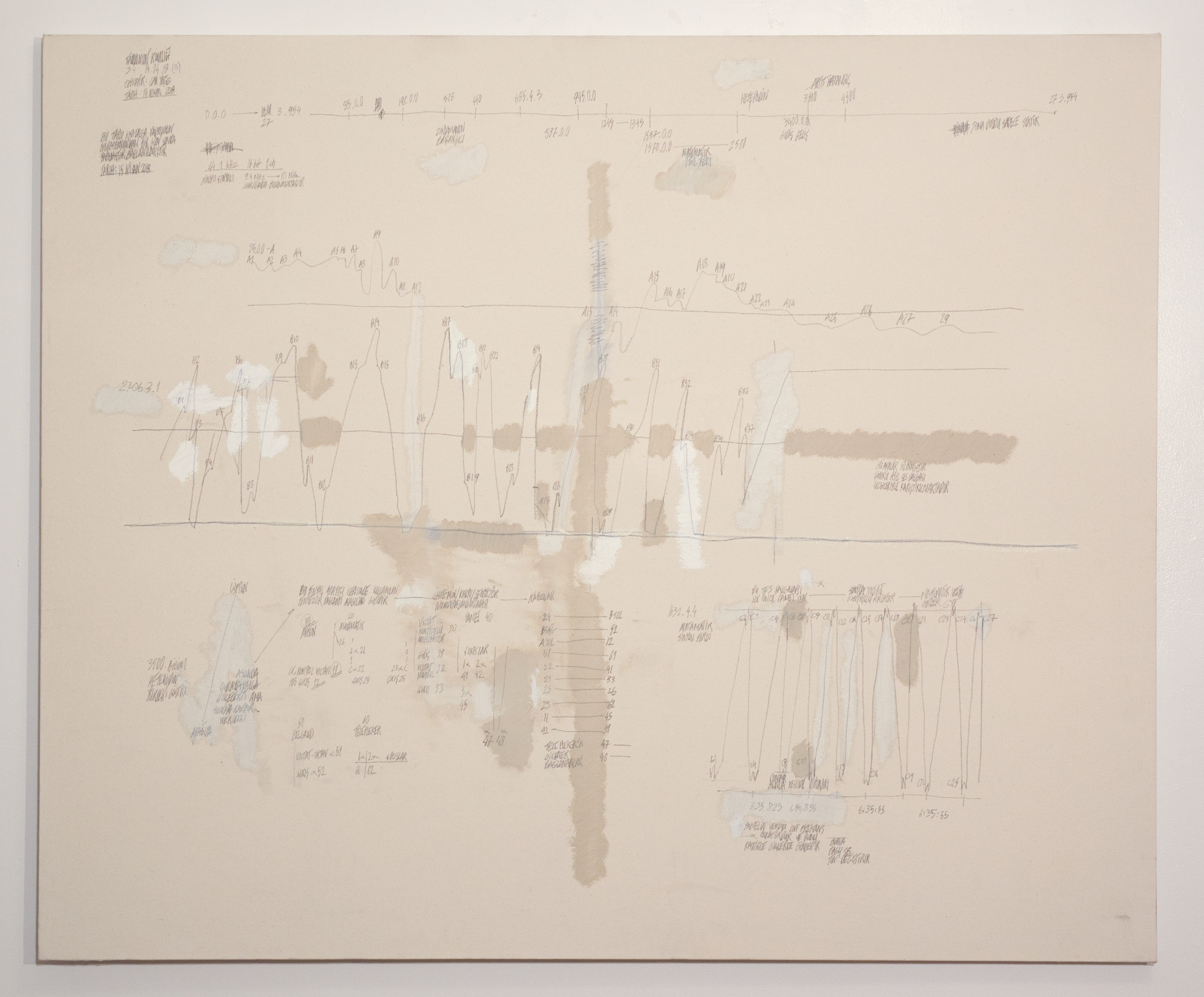 Untitled, 2018. Oil, graphite on canvas, 70 x 58 in.