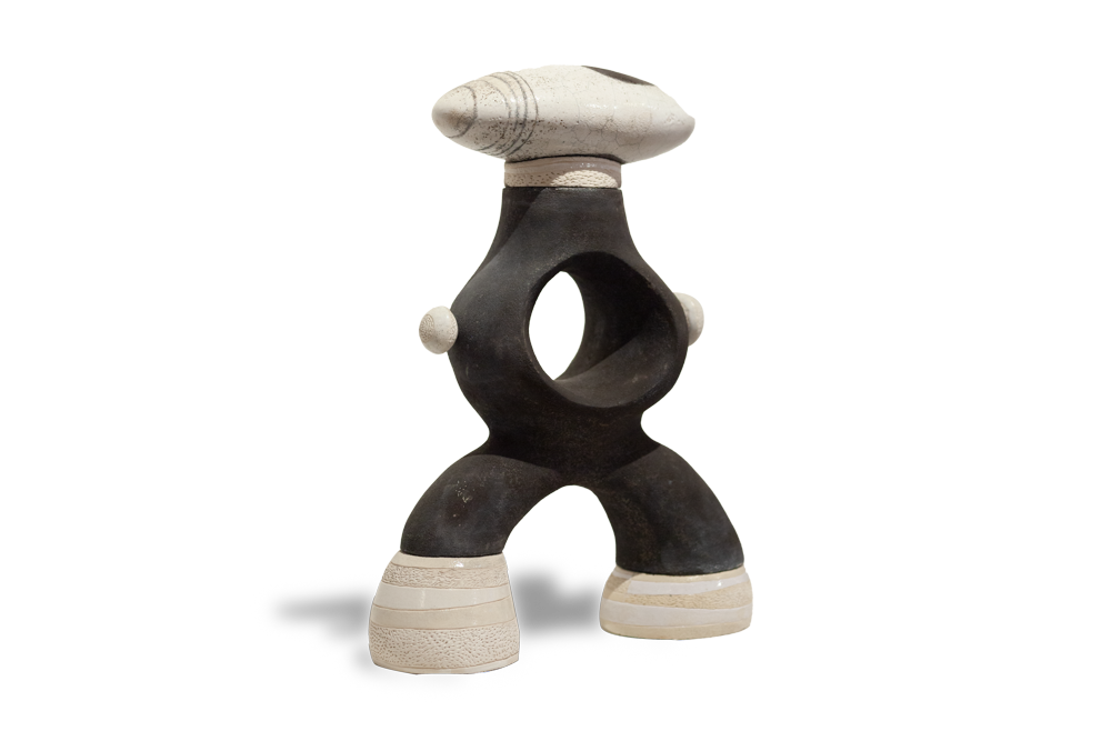 Sasso in pausa sulla casa del vento (Ceramica Raku, cm 20×27×10, 2020)