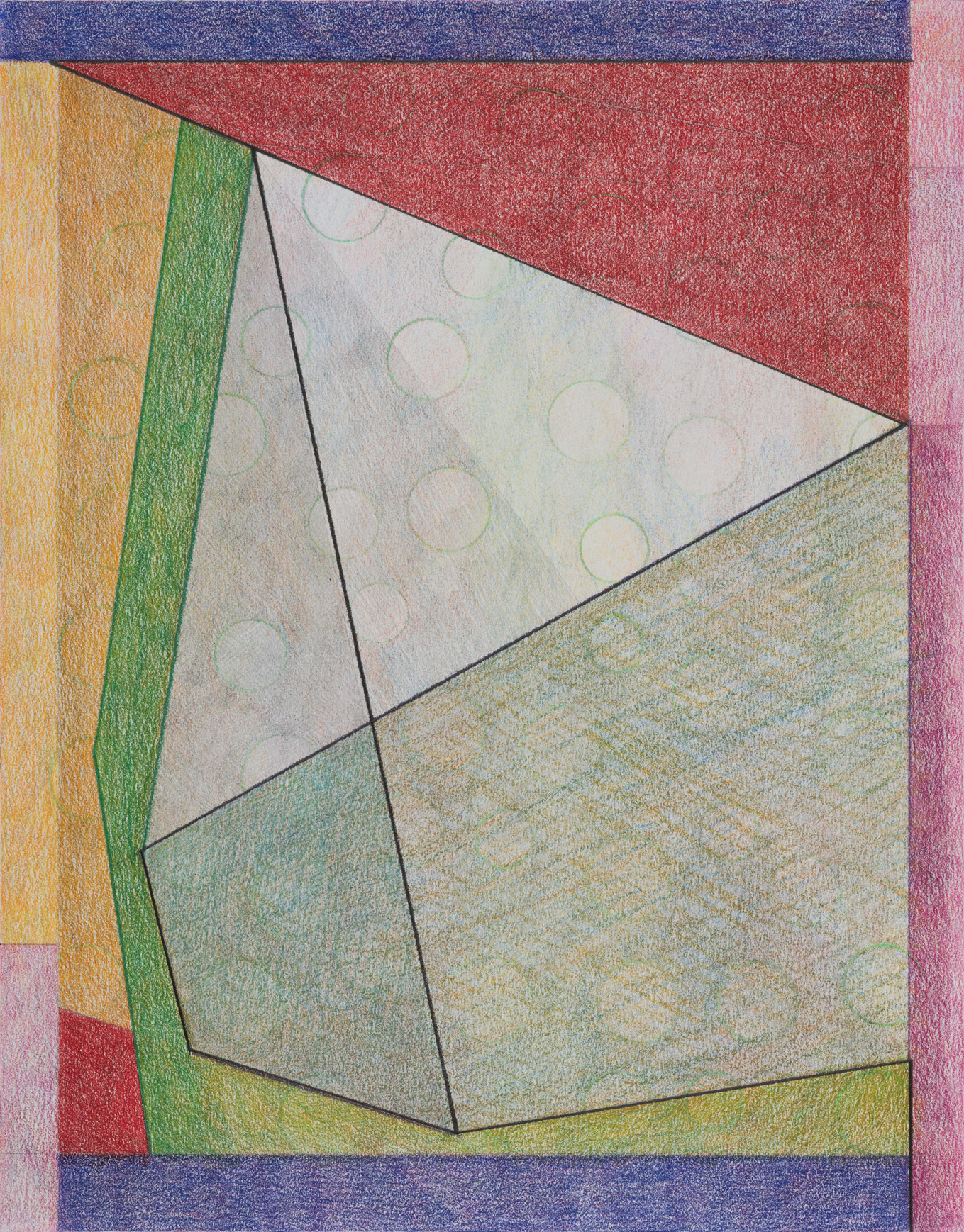 Precipice, 2021, colored pencil and graphite on paper, 14 × 11".