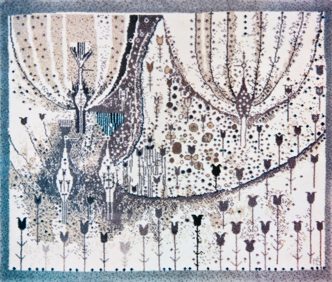 Handwoven wool carpet. Limited edition. 1970's