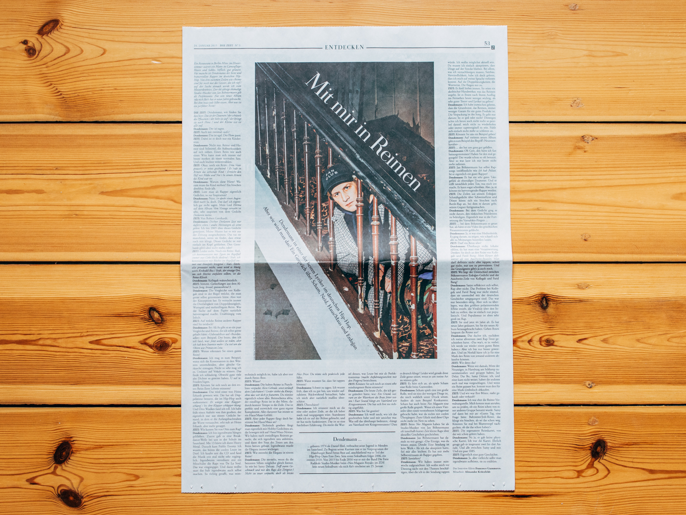 DIE ZEIT / Dendemann Portrait / Januar 2019