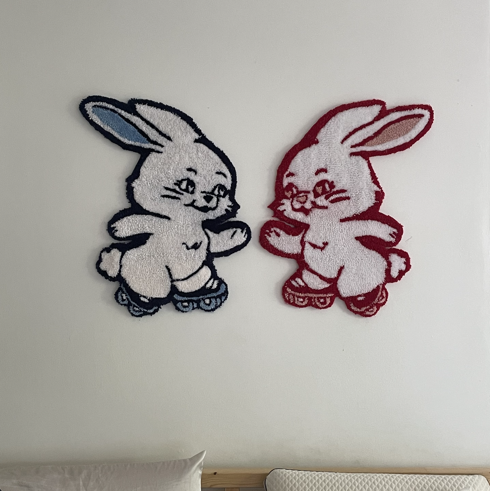 acrylic rugs in blue and red