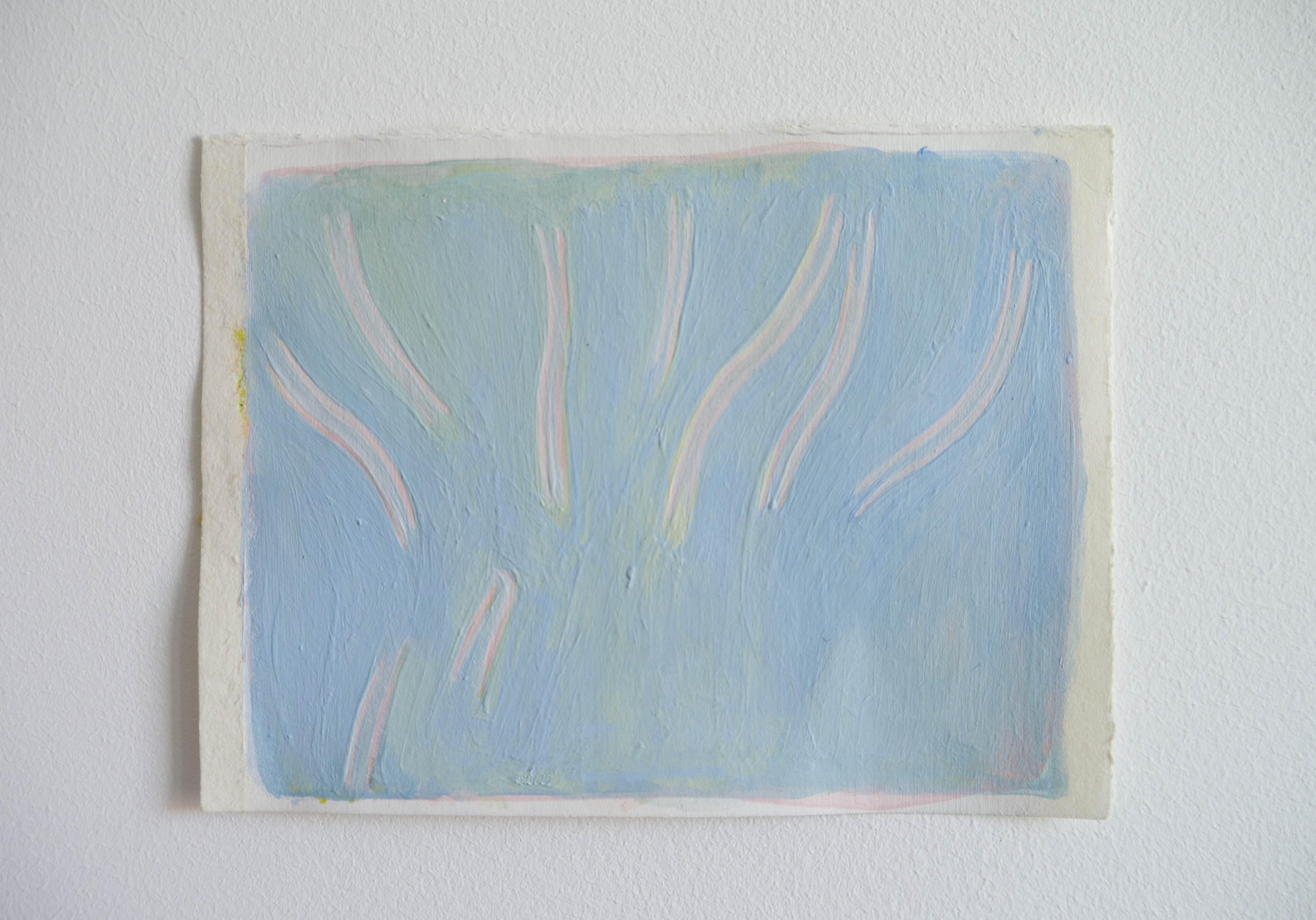 Untitled (stems) I, 2020, acrylic on paper, 10.1x13.5cm
