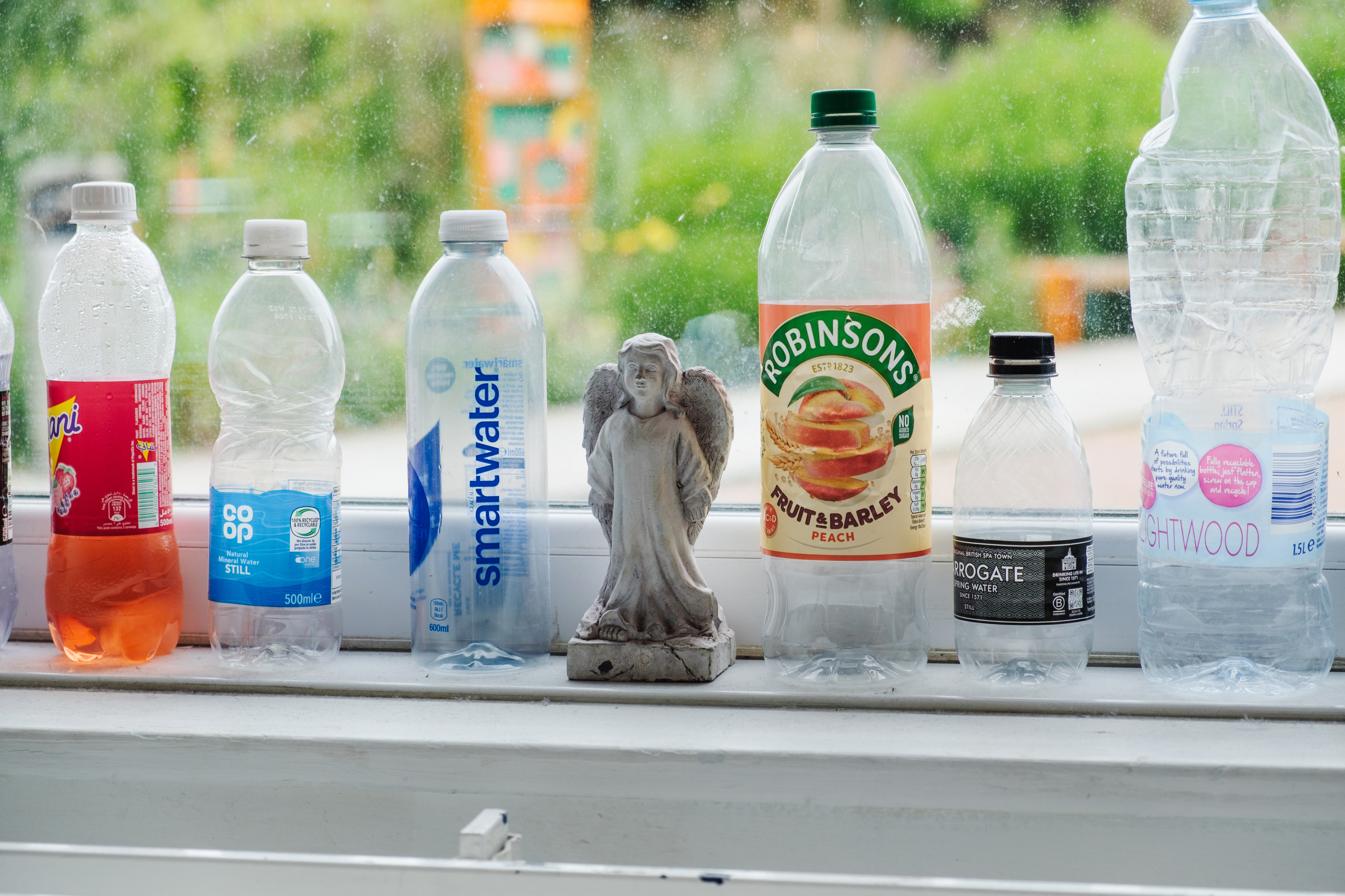 plastic bottles, angel