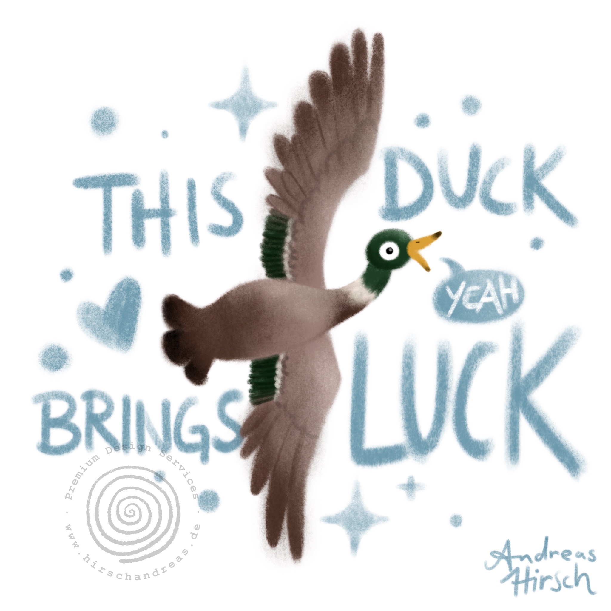 Luck Duck digital pastel chalk