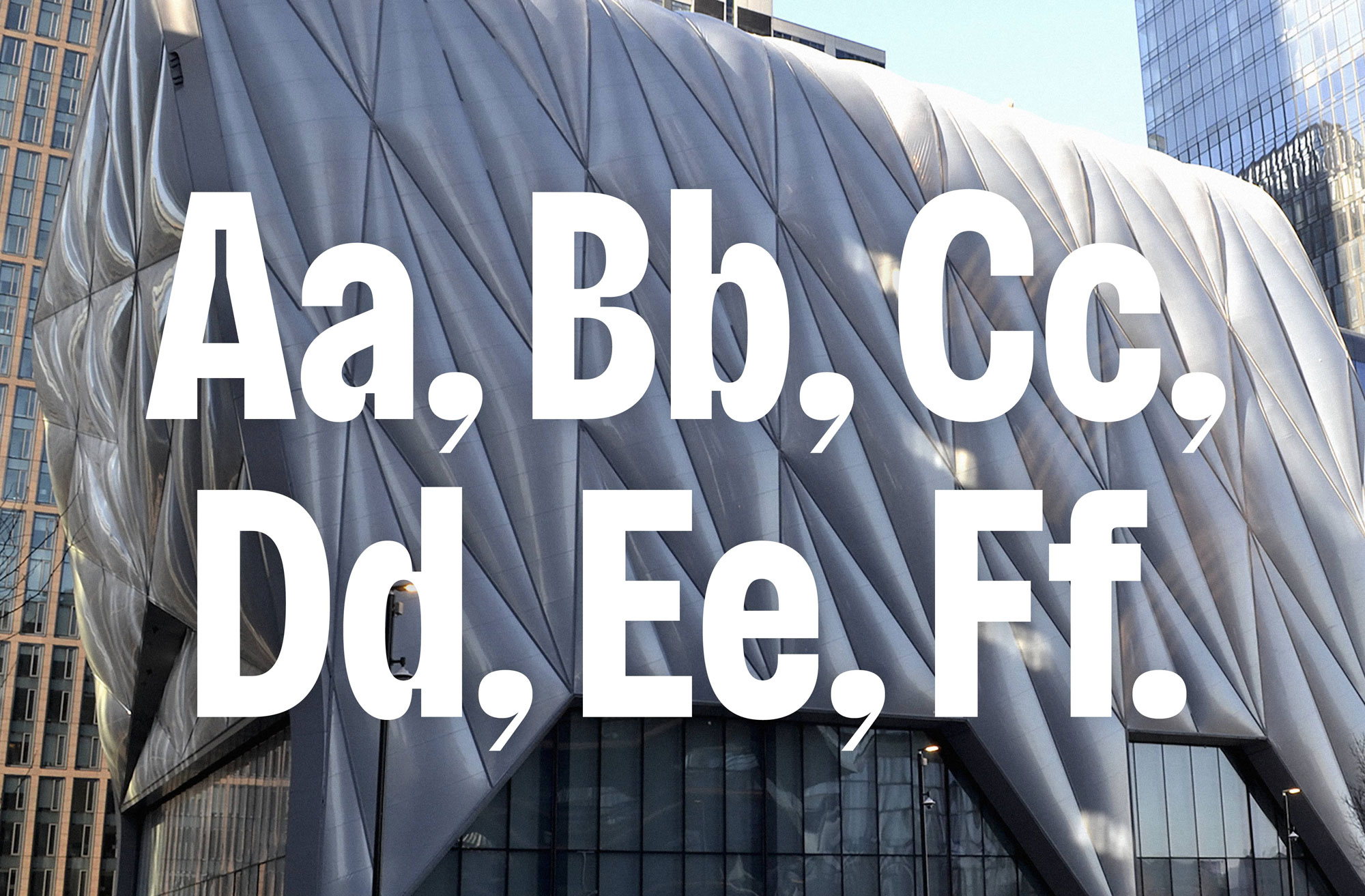 Shed Typeface (2019), bespoke typeface for The Shed, New York