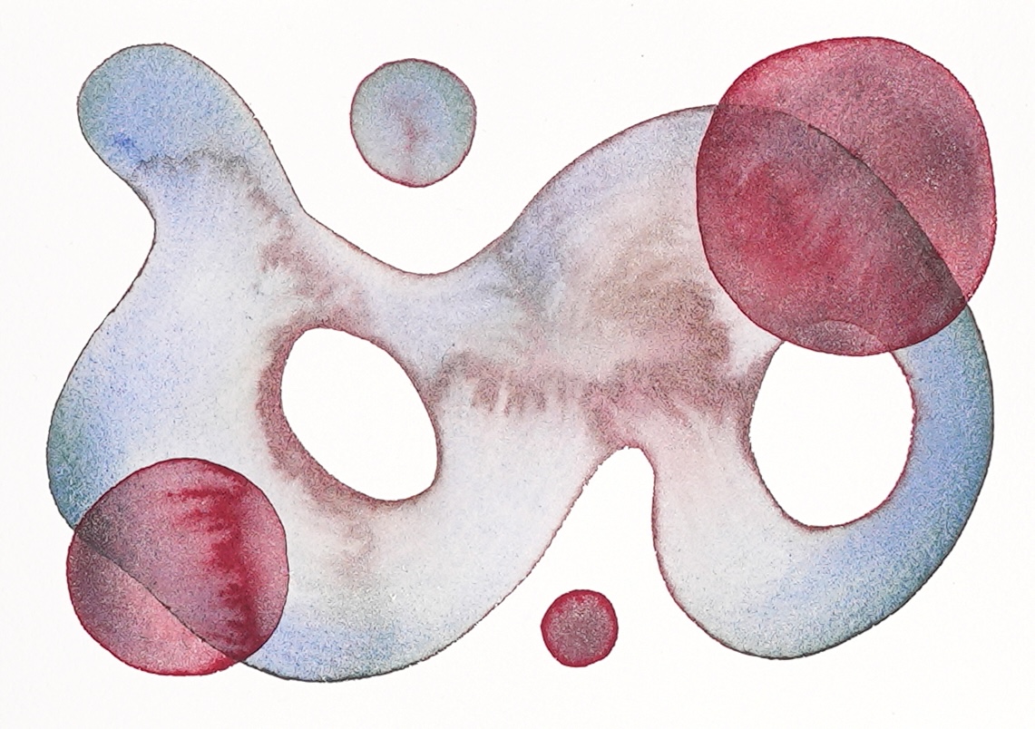 Graphic Score TSL24042502 (2024), watercolor on paper, 21 x 14,8 cm