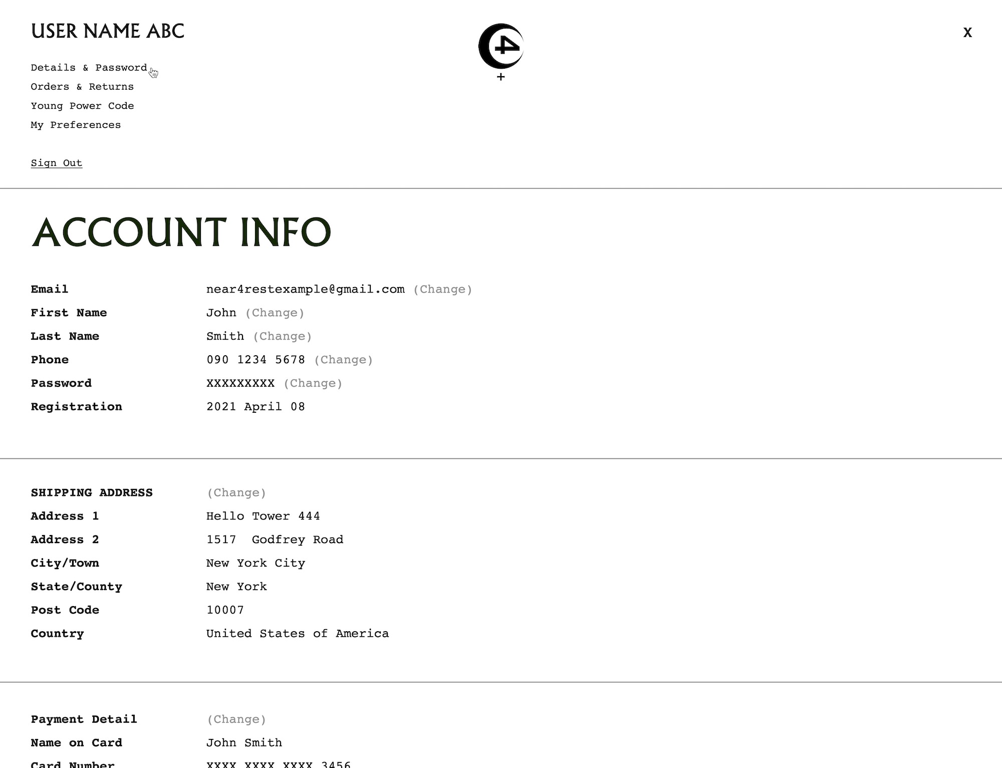THE USER CAN VIEW THER ACCOUNT INFORMATION