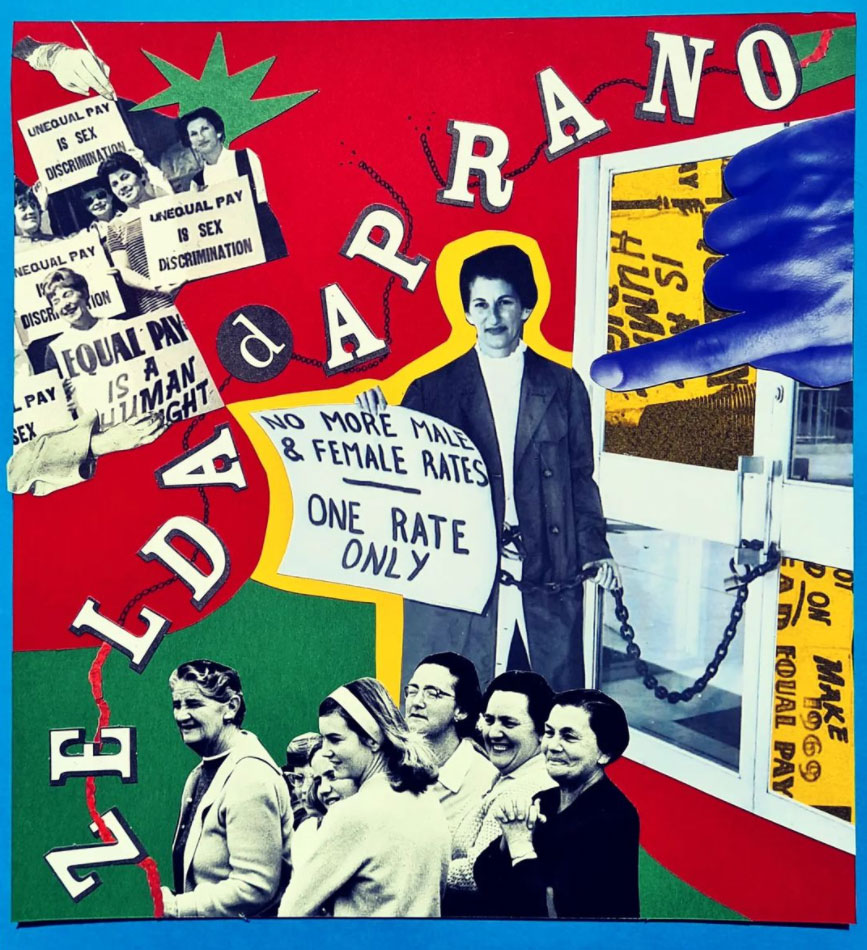 To be raised by European migrants, to work as seamstress, factory worker, dental nurse and unionist, quick to identify poor working conditions for women. To become staunt activist who refused to pay full tram fare until equal wages were granted. To rally against the odds at a time when only men were allowed to drink in bars. To chain herself to the Commonwealth building and later Arbitration Court after an equal pay case application failed in 1969. Zelda d'Aprano certainly left an imprint on me and many others - a grass-roots activist who changed the landscape of feminist organising, a champion of women's rights in Melbourne, the place l was born. [Mish]