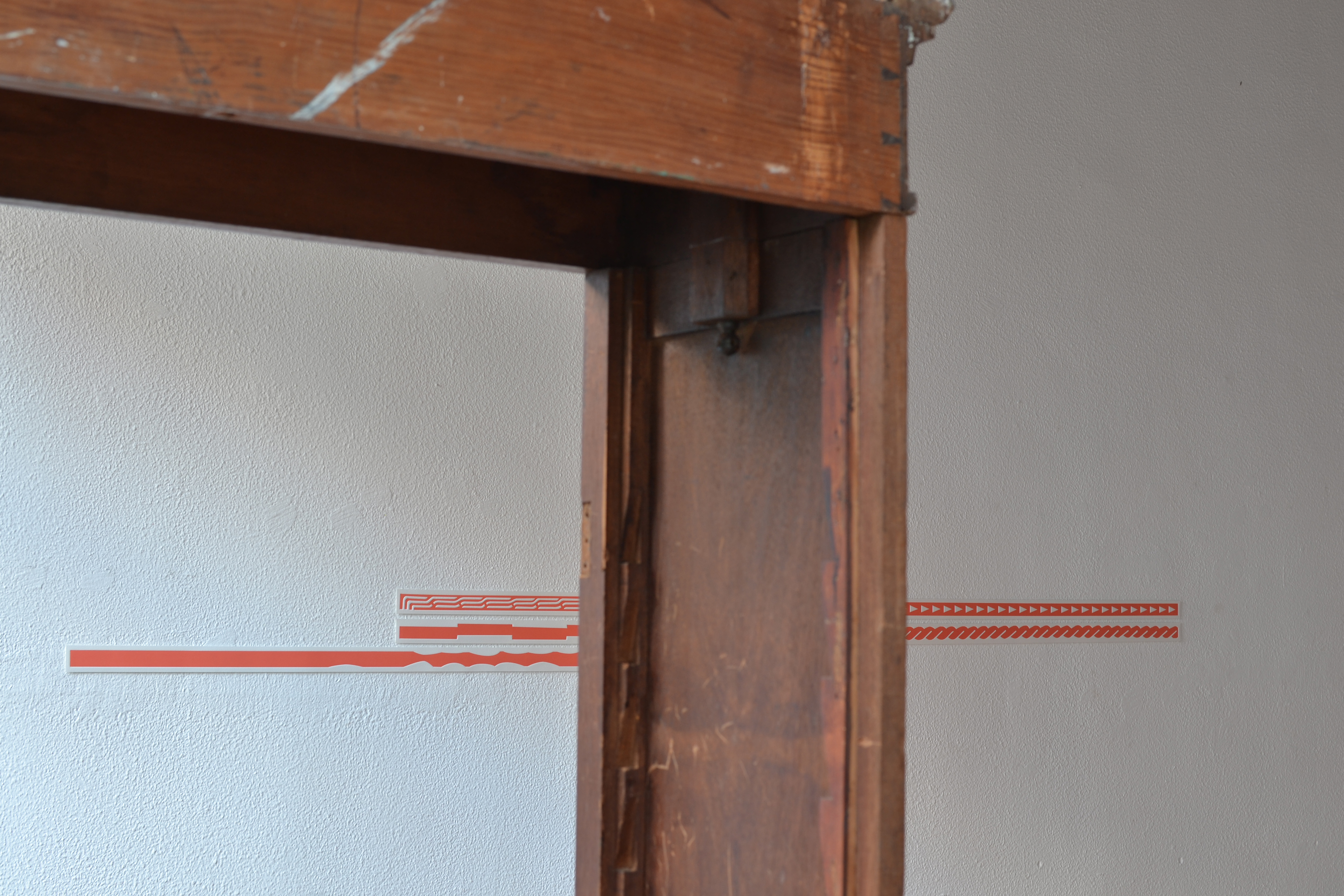 Untitled, 2019, relief print on Somerset White paper, unique prints, 92,50 x 4 cm