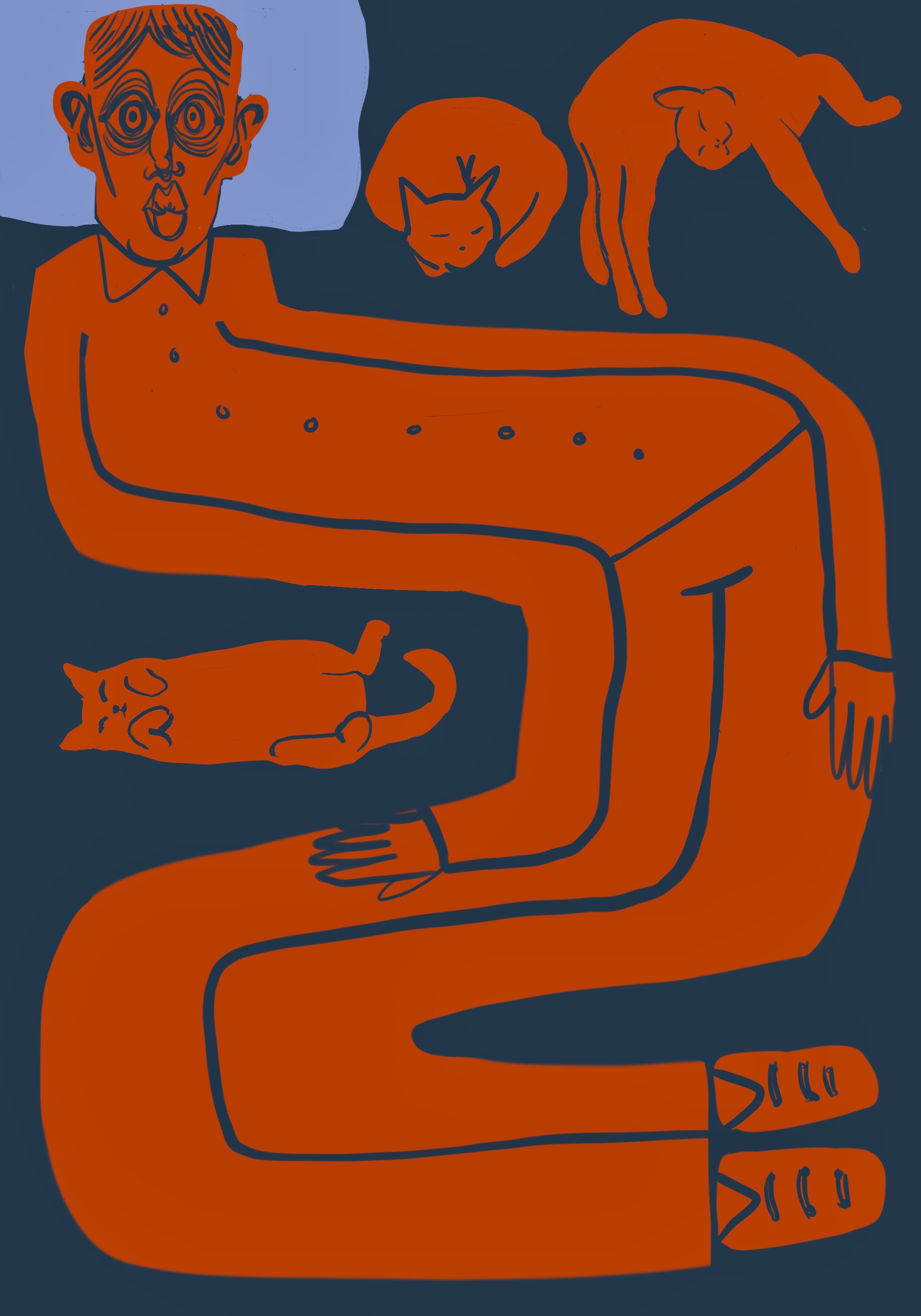 Living with Cats Editorial Illustration