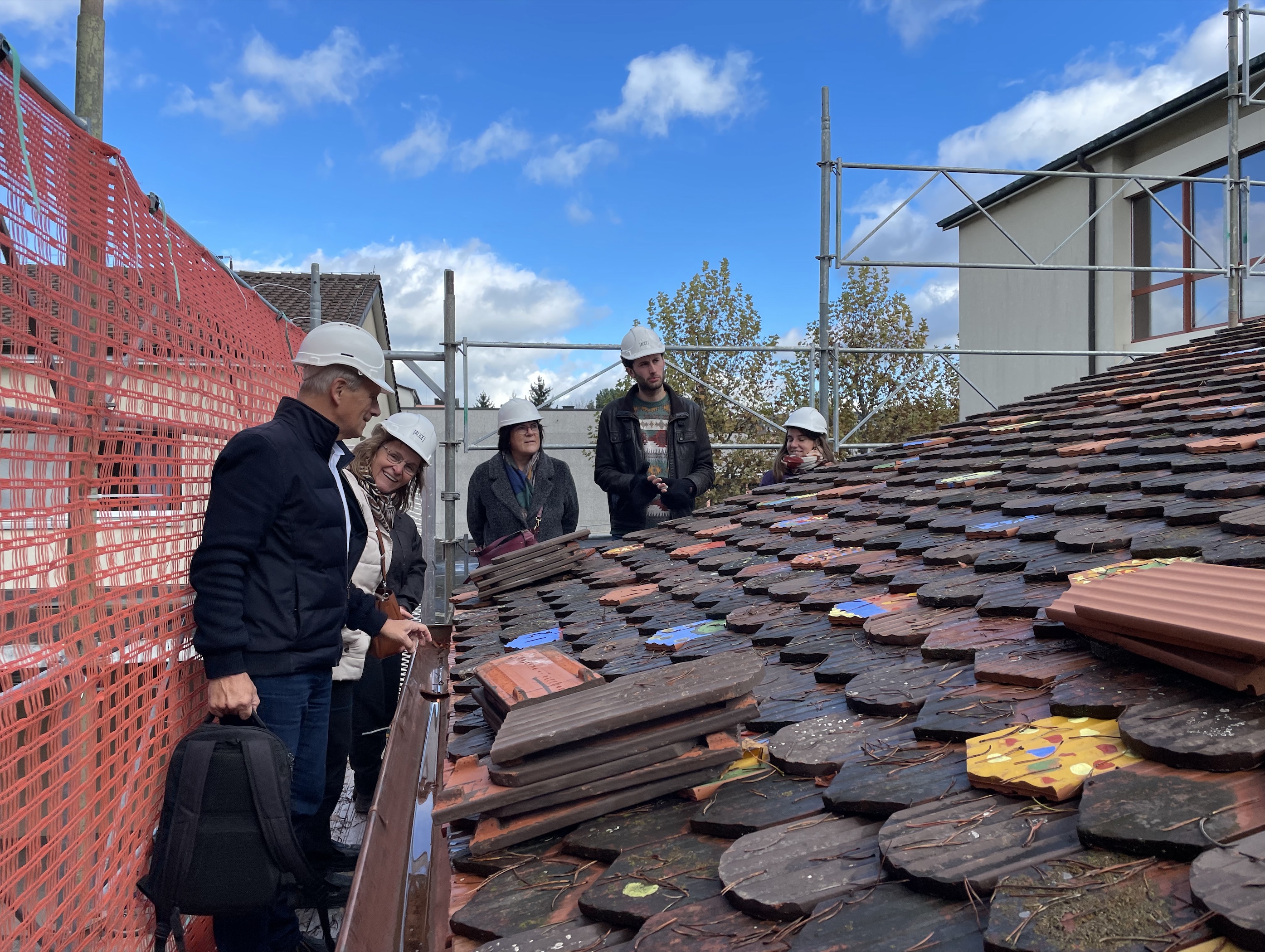 Première visite du conseil municipal pour voir l'avancée des travaux de cet été
