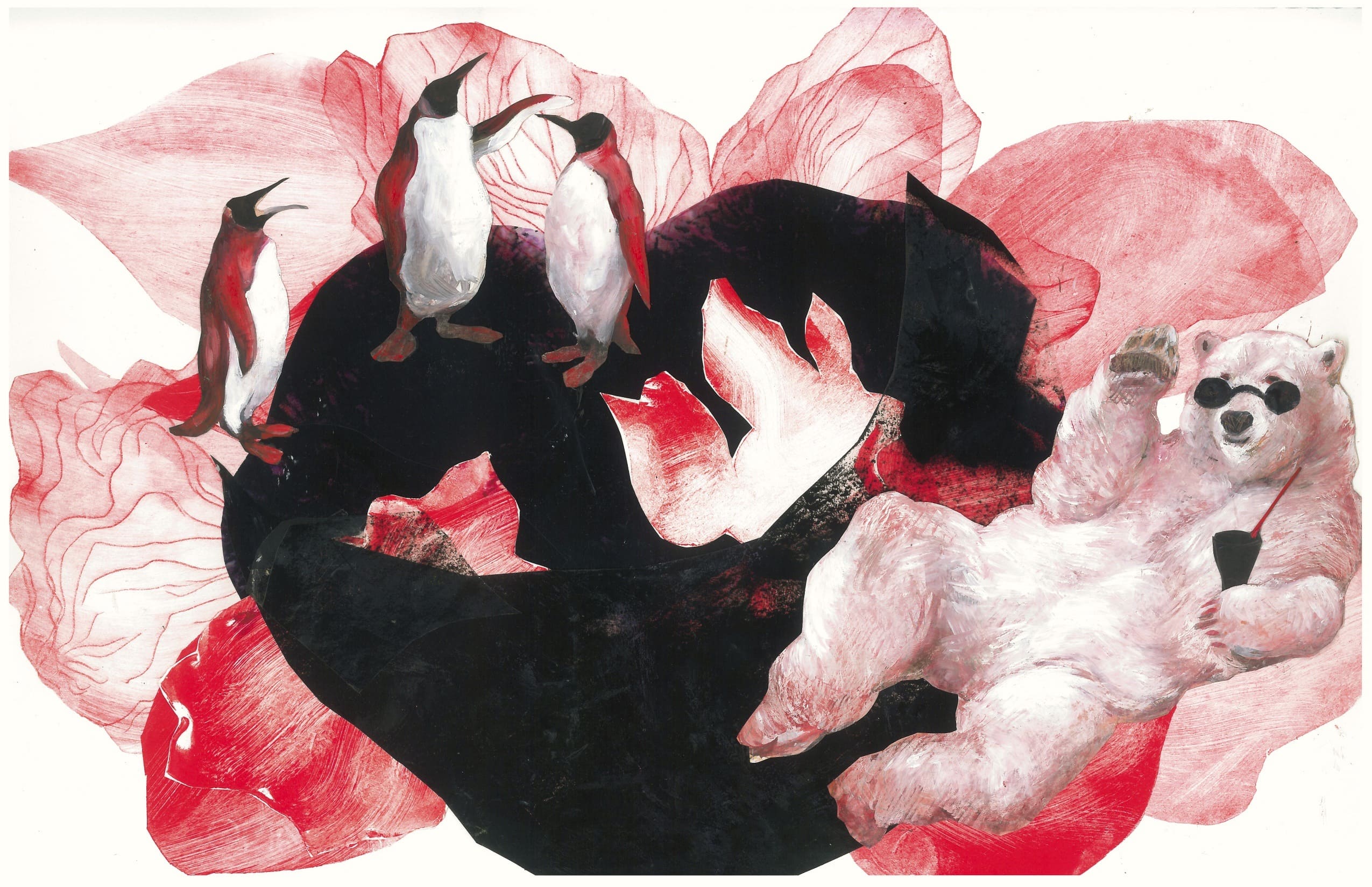 Image creation for «&nbsp;Erzählbild&nbsp;» Lesart BerlinOil on paper, etching, 30 x 40cm2019www.lesart.org