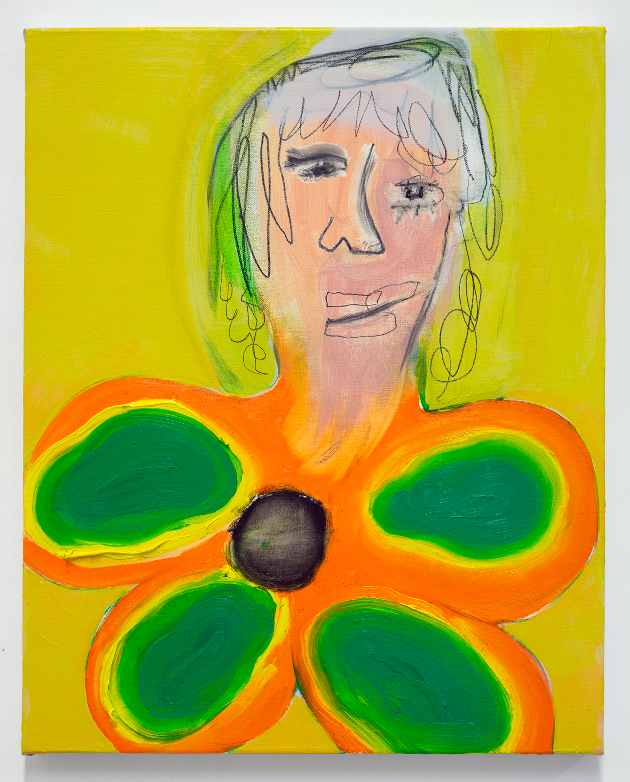 Avocado flower, 2021 Oil and oil pencil on canvas50 x 40 cm