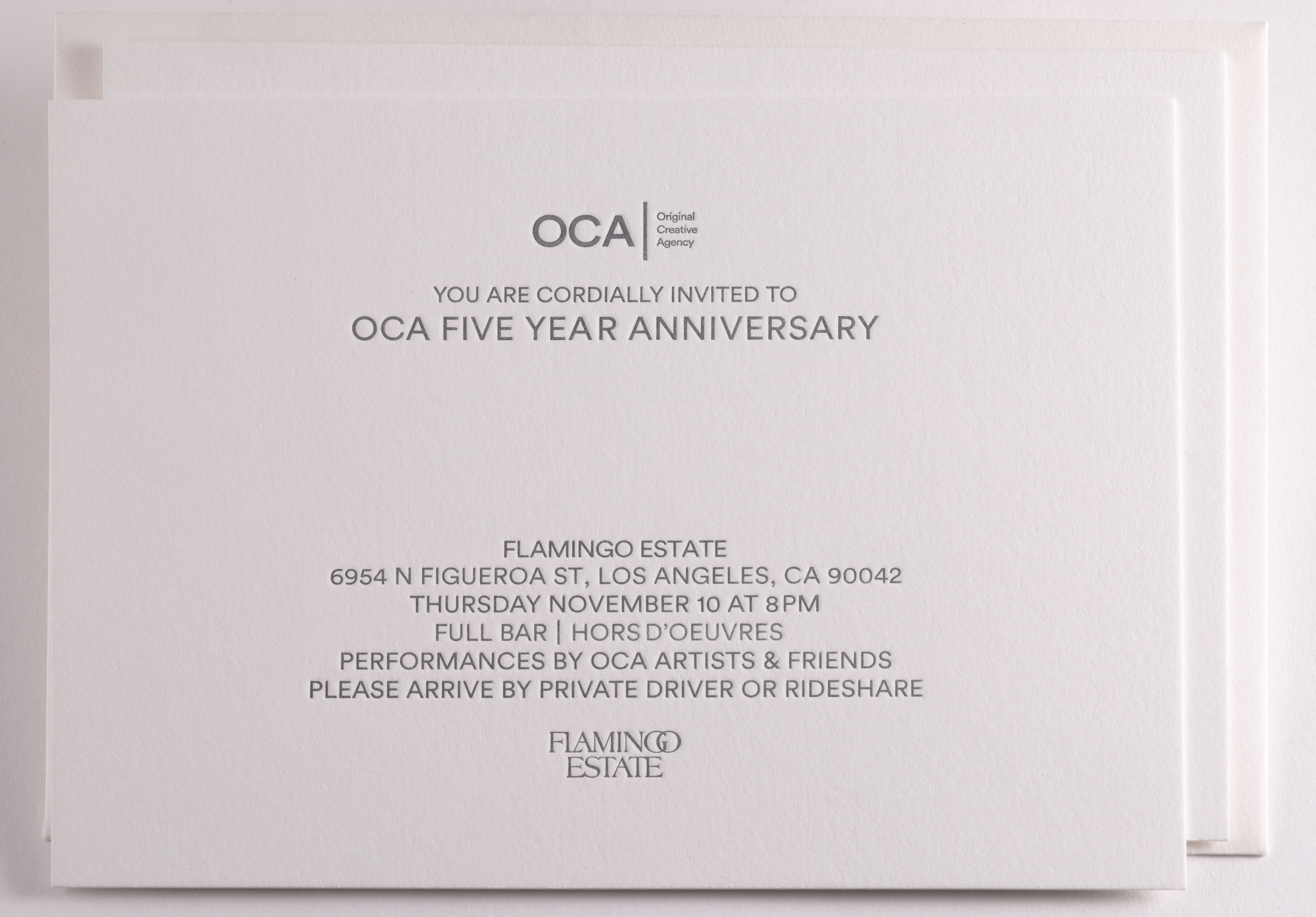LETTERPRESSOriginal Creative Agency 5 year anniversary invitation