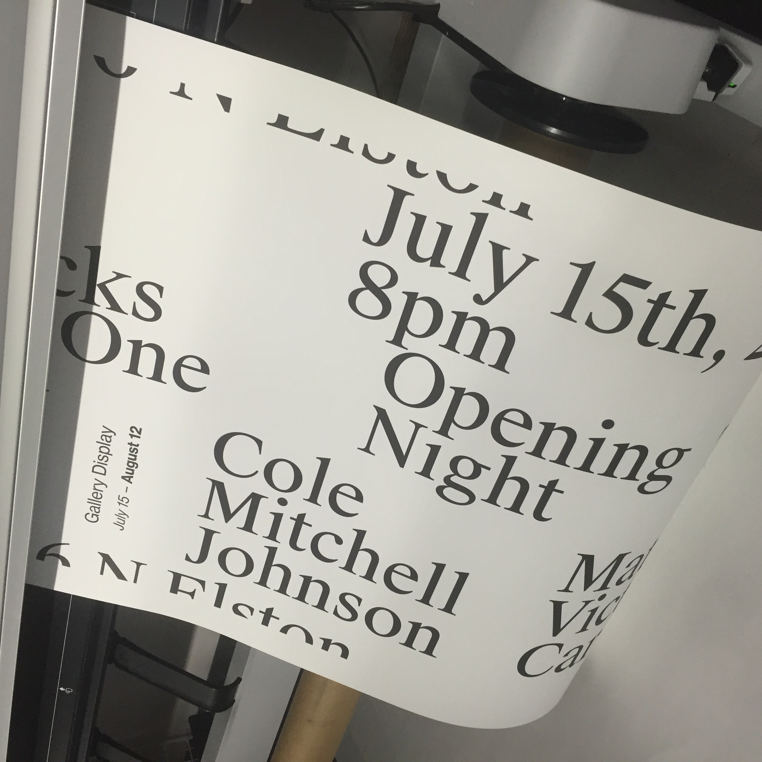 Poster and Broadsheet Spreads, designed alongside Timothy Curley, for Topicks One Gallery.