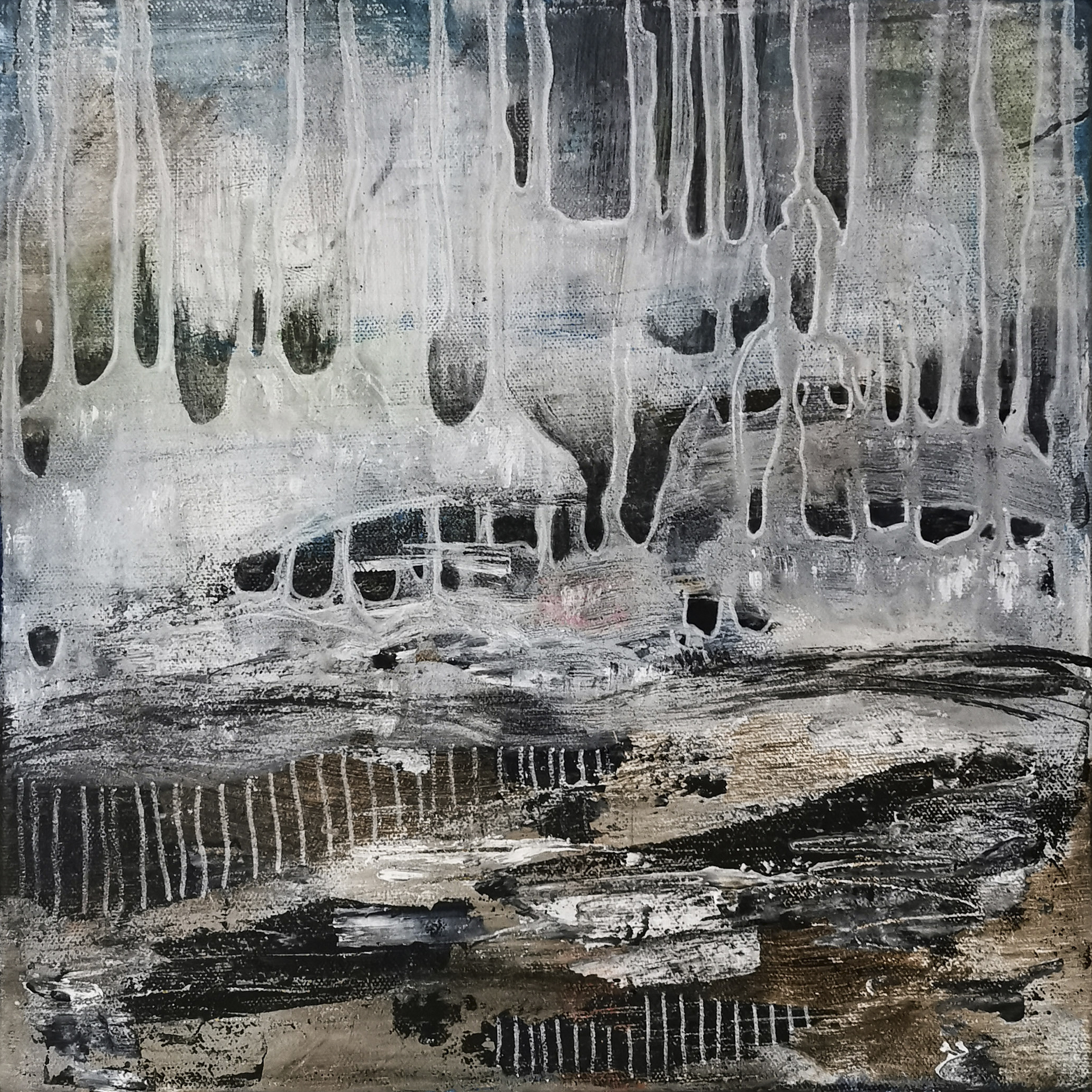 Echo, 30x30cm, Mixed media on canvas