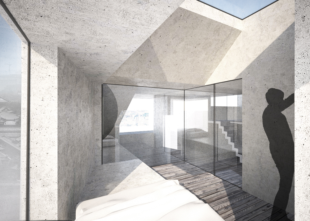 interior view of the top bedroom