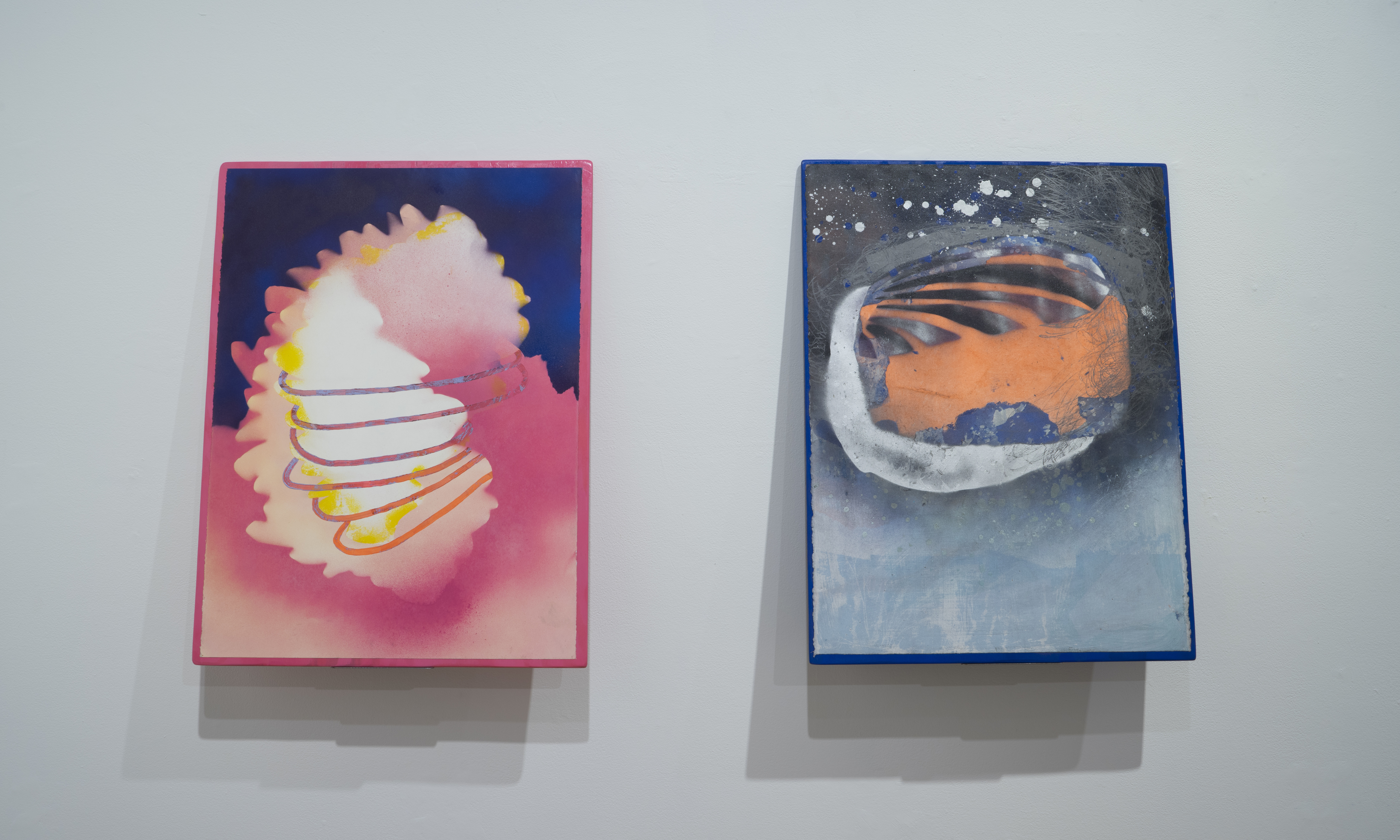 acrylic, hot-pressed foil and oil on wood, 23 x 31 inches