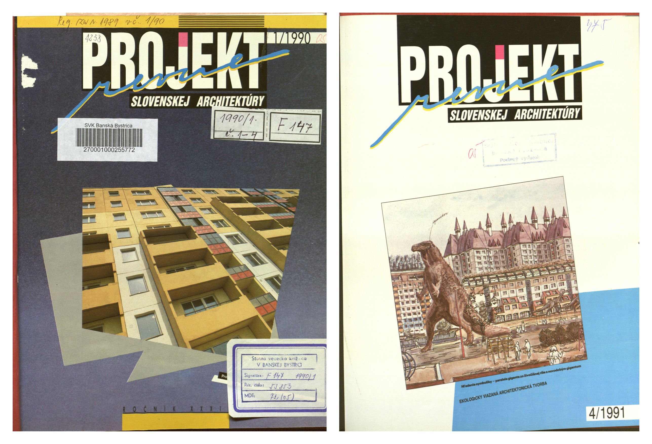 Left: Projekt 1 (1990), frontispiece. Right: Projekt 4 (1991), frontispiece.