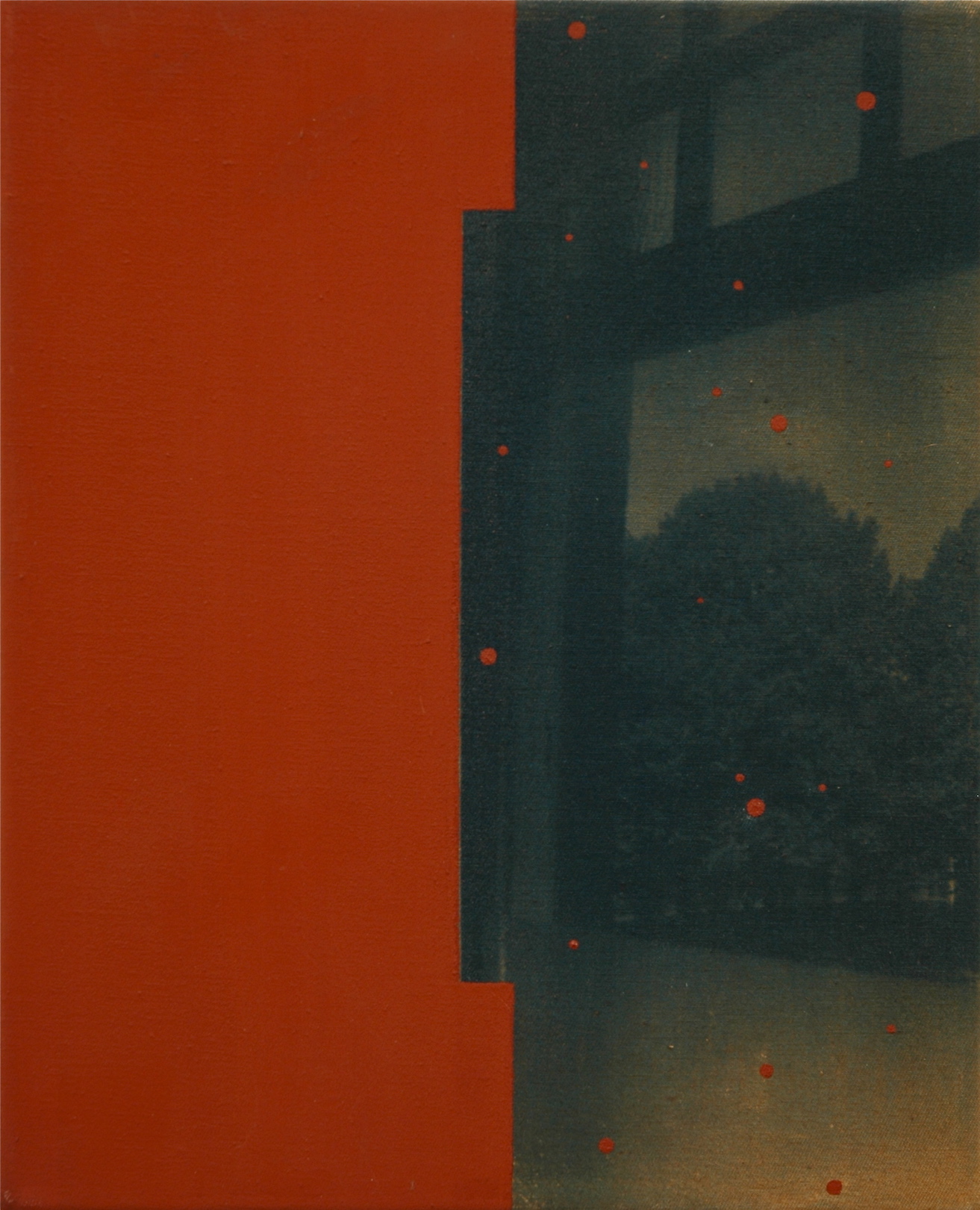 Untitled 1998, cyanotype and acrylic on canvas, 30 x 25 cm